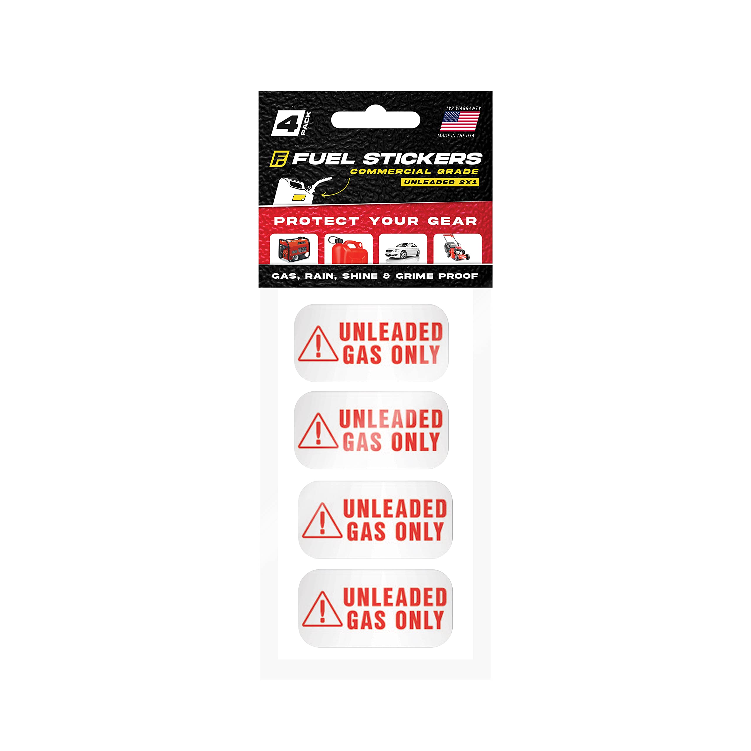 Unleaded Gas Only Sticker, Labels For Fuel Cans, Mowers, Boats, Outdoor Power Equipment - Weather Proof, Extreme Stick, Commercial Grade Labels By Fuel Stickers - Usa Made (2X1 Inch), 40 Labels