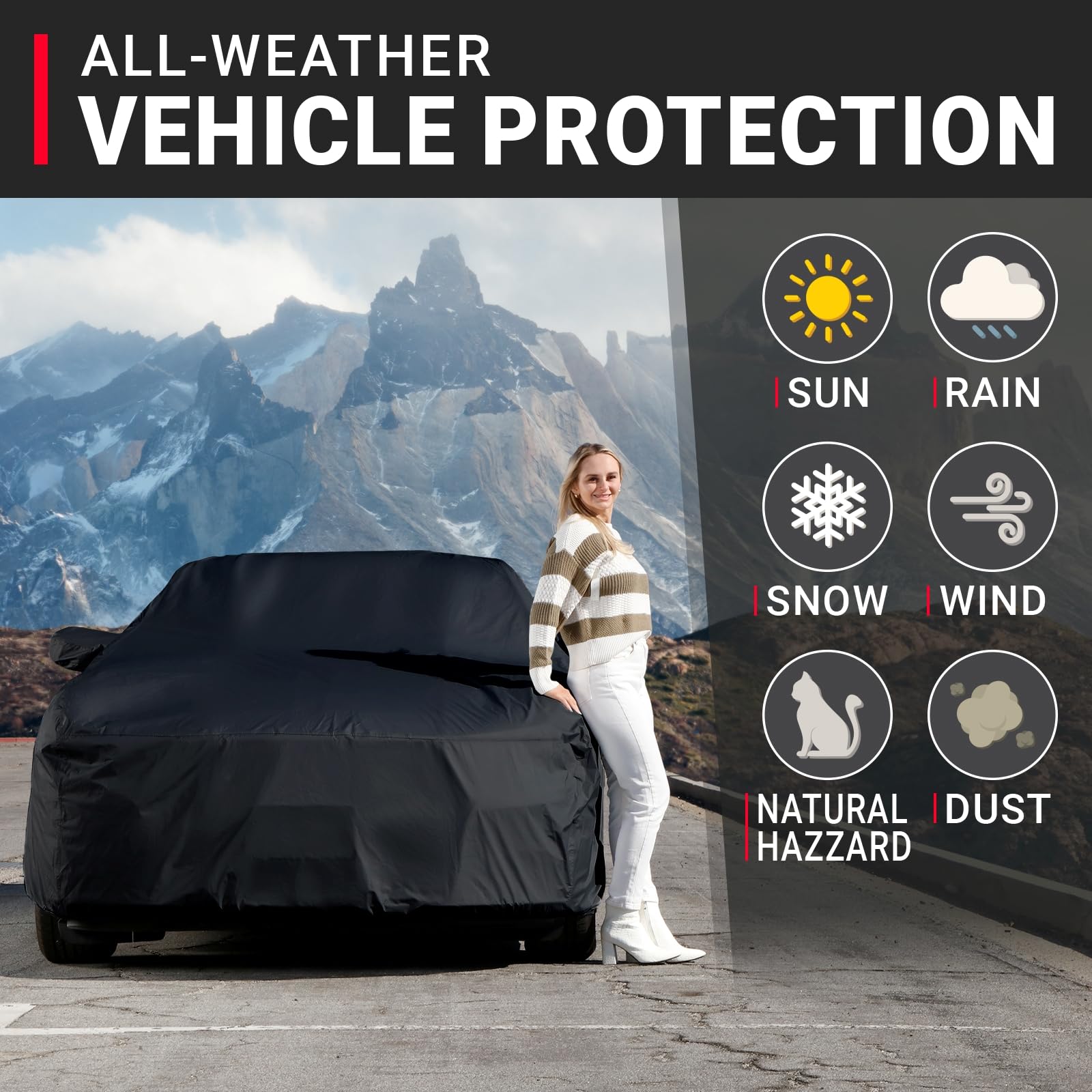 iCarCover 30-Layer Premium Car Cover Waterproof All Weather Rain Snow UV Sun Protection, Audi A3, S3, 3-Series, M3, Lexus is 300