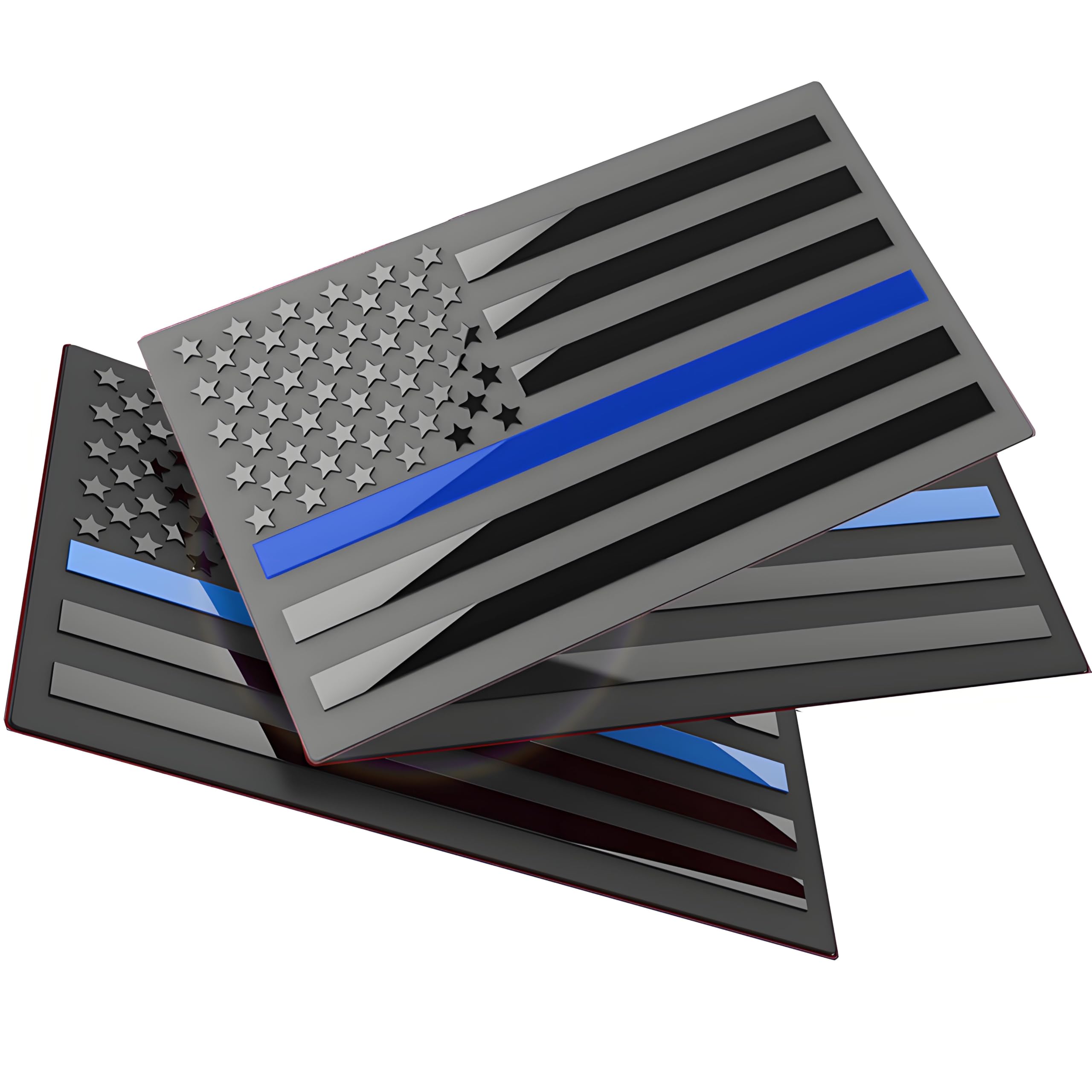 3 Pack Aluminium American Flag Emblem Deca For Cars & Trucks, 5 X 3 Inch American Usa Flag Decal Sticker,Support Usa Police And