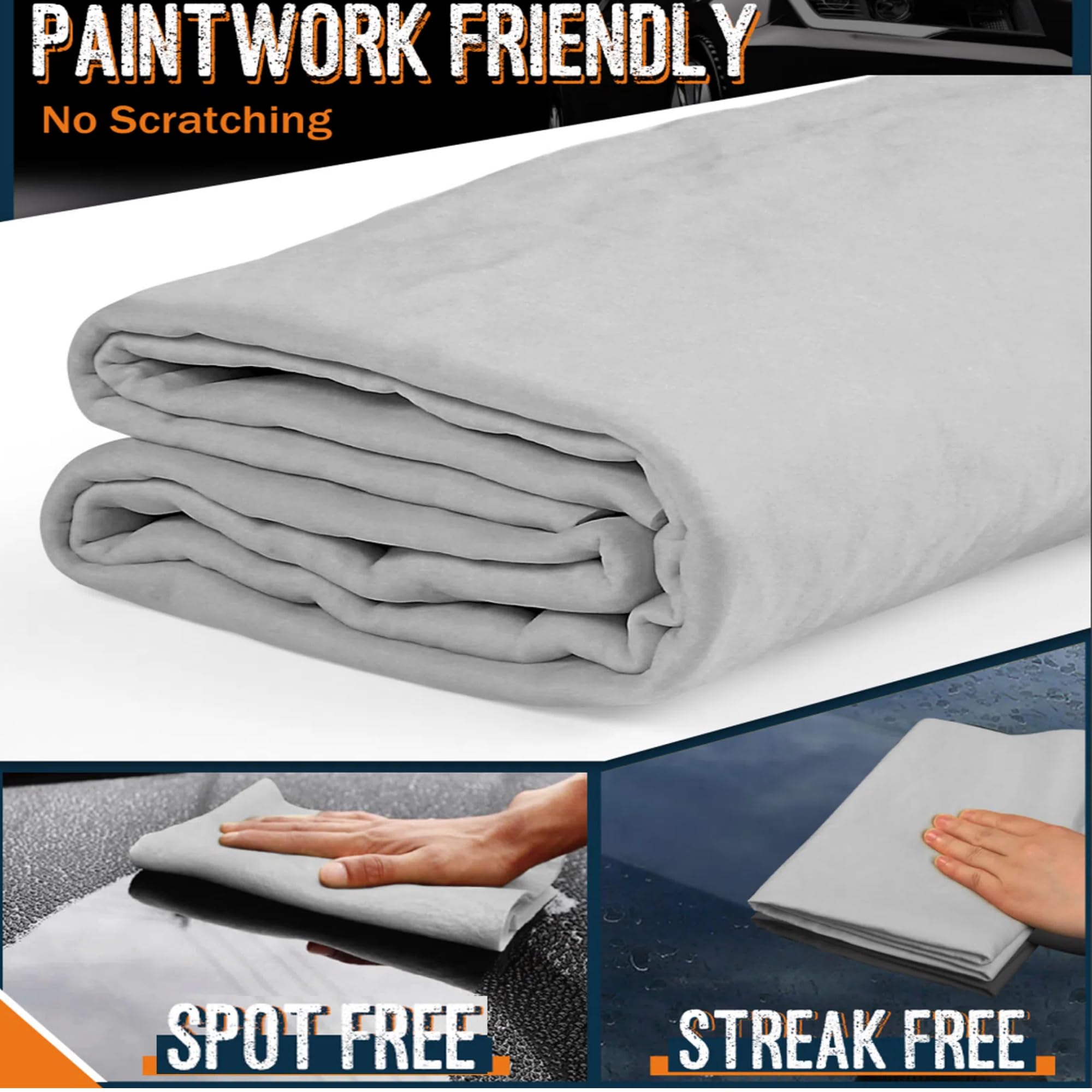 Idemeet Premium Absorbent Car Drying Towel 2 Pack 26/''X17/'' Super Soft Shammy Towel For Vehicle Reusable Chamois Cloth For Car