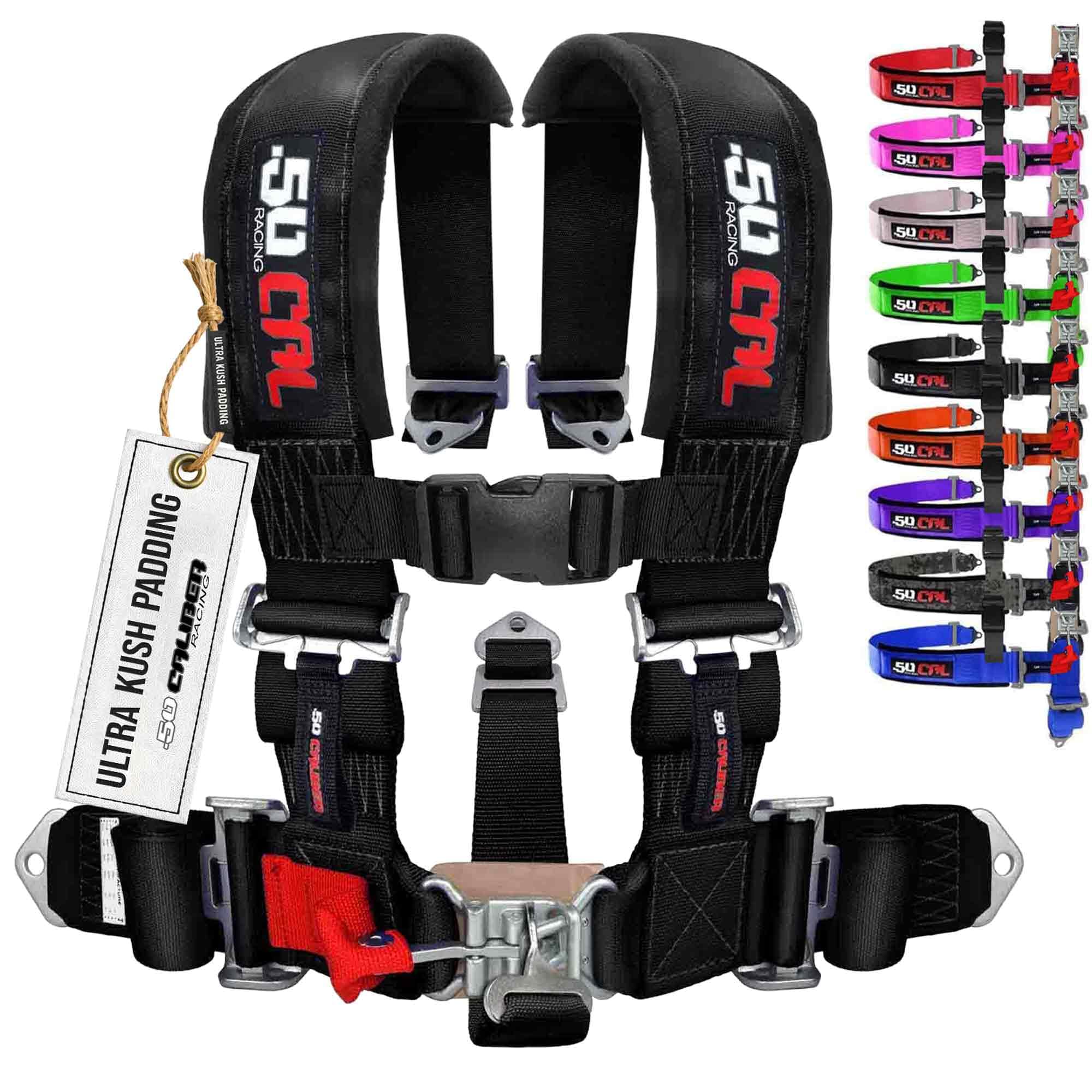 1pc Black 5 Point Harness for Bucket Seat, Latch Release, 9 Color Options, Racing Harness 5 point, Race Car, UTV, RZR [6009]