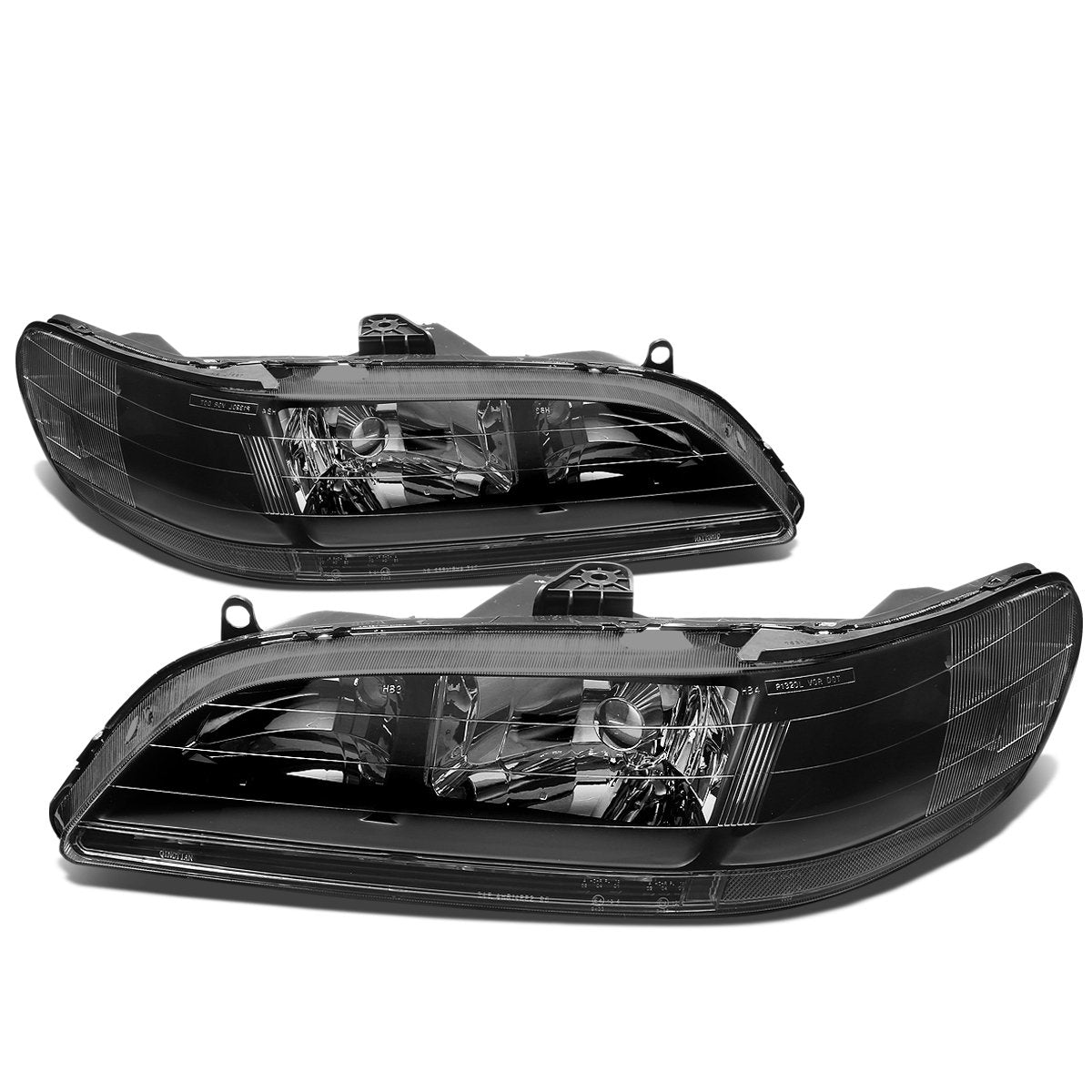 Dna Motoring Pair Of Headlights Compatible With 98-02 Honda Accord,Black/Clear,Hl-Oh-Ha98-Bk-Cl1
