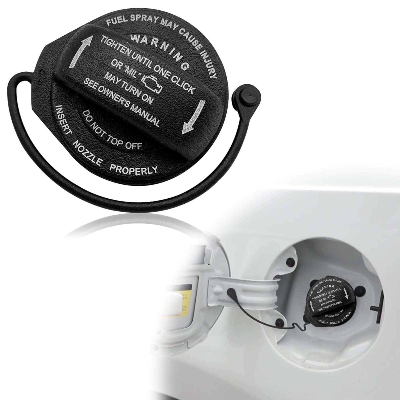 Gas Cap, Fuel Cap 5C0201550T Compatible with Volkswagen 2011-2020 VW Jetta Golf GTI Golf R Golf SportWagen Golf Alltrack Tiguan,