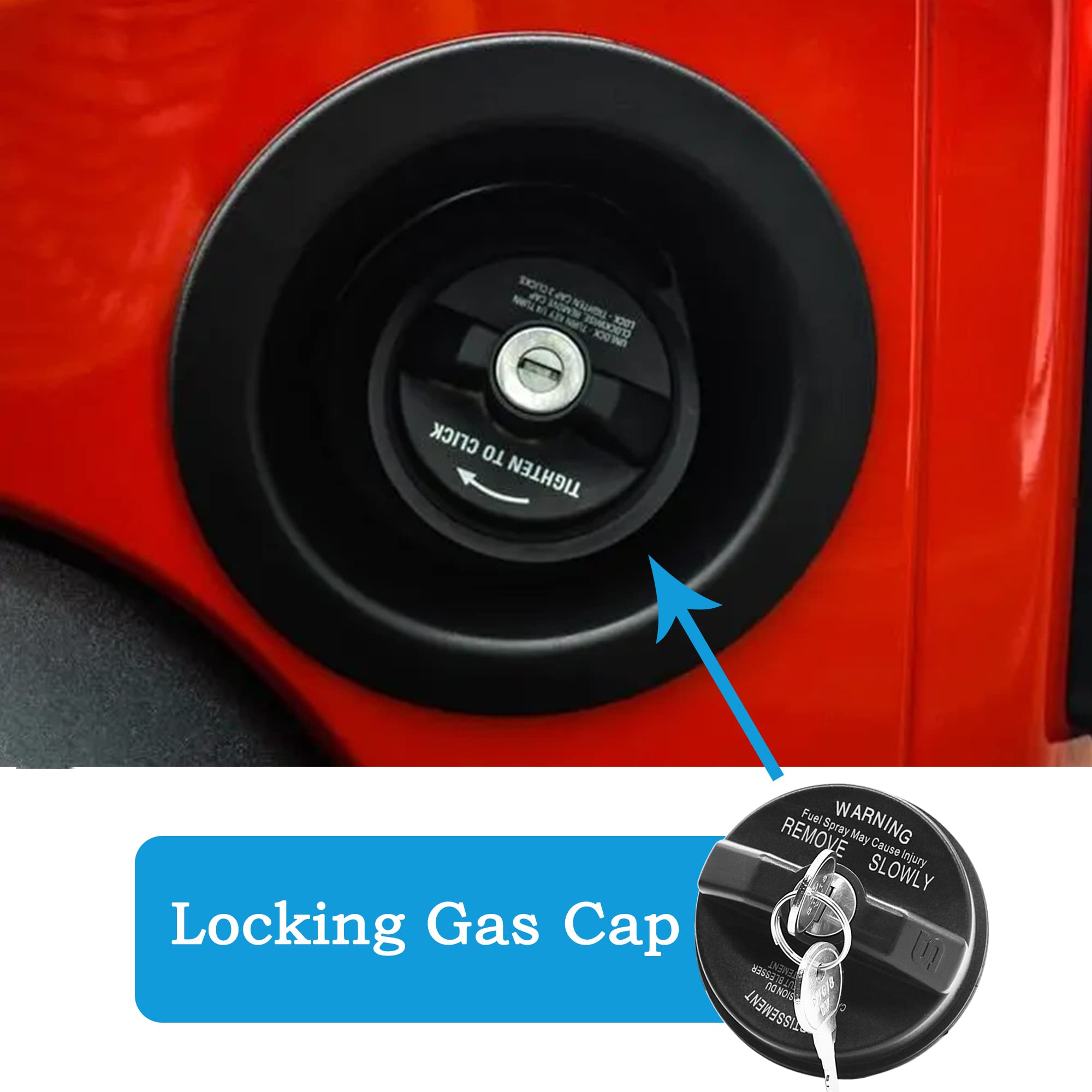 Locking Gas Cap, Lock Fuel Cap For Jeep Wrangler JK TJ Liberty Cherokee Compass Grand Cherokee Commander, Patriot & Chrysler 200