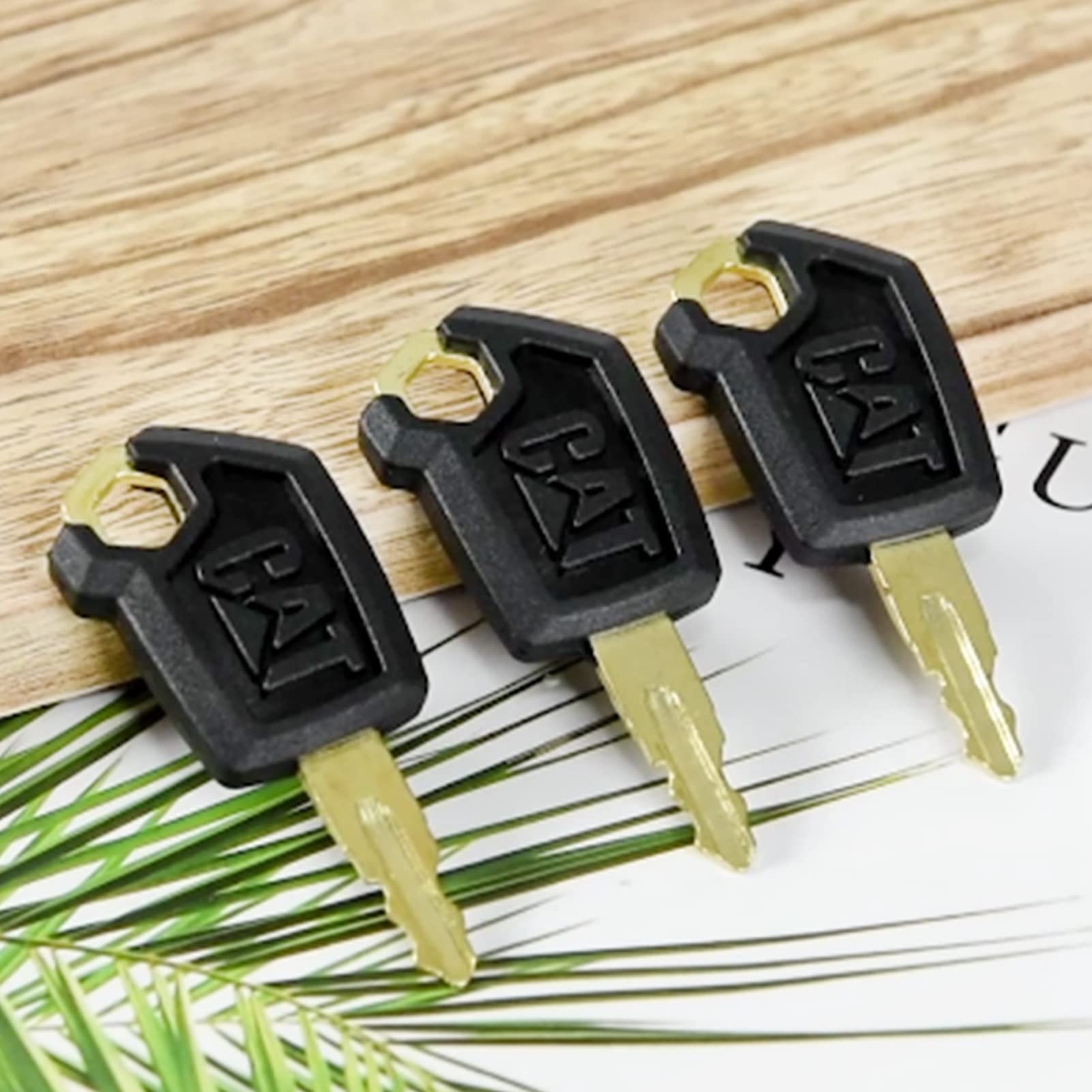 Yasashii 10 PCS CAT Loaders Excavators Ignition Keys with Key Chains #5P8500 - Heavy Equipment Accessories, A-10 Count