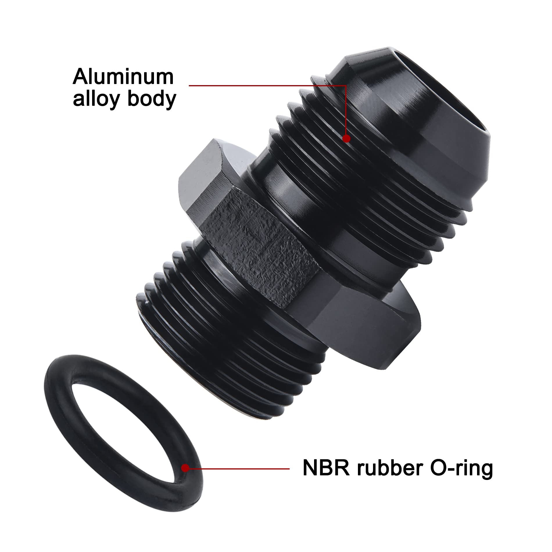 Evil Energy 10An Male Flare To M20 X 1.5Mm Male Metric Fitting Adapter Aluminium Alloy 2Pcs