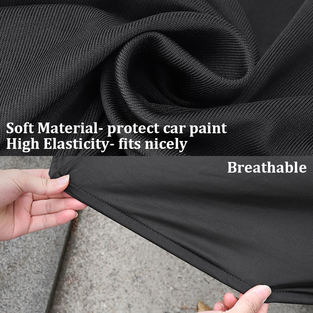 Winpower Indoor Sports Car Cover 163-181 Inches Velvet Stretch Dust-Proof Protection Full Car Cover For Underground Garage, Car