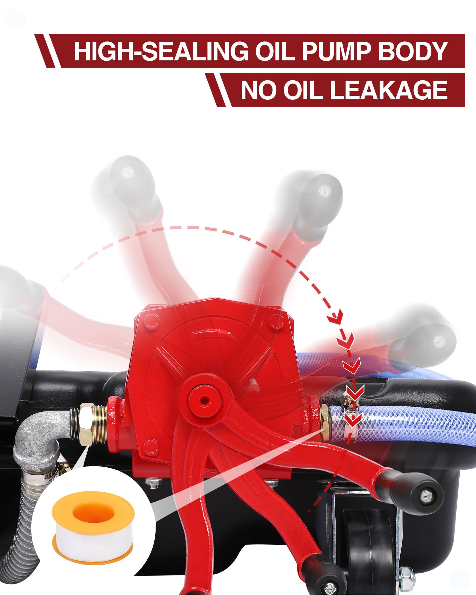 DEXSO 17 Gallon Oil Drain Pan with Pump & 8 Ft Hose, Low Profile & T Folding Handle Rolling Oil Drain Cart for Truck Cars SUVs