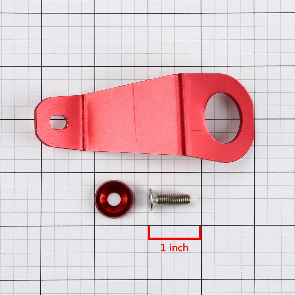 Auto Dynasty Compatible with Honda Civic EG Billet Aluminum Radiator Stay Mount Bracket+Washer (Red)