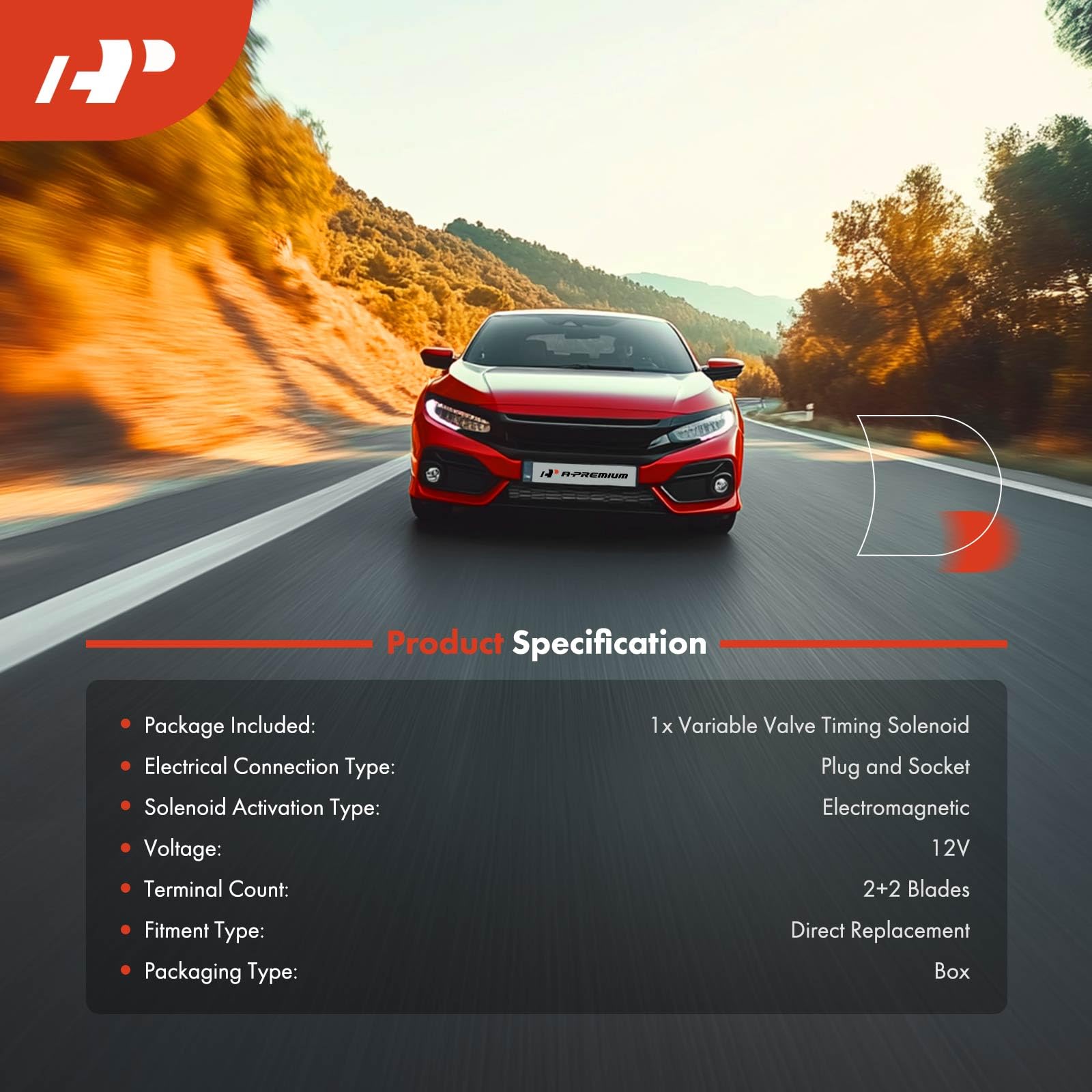 A-Premium Vtec Solenoid Spool Valve Assembly W/Oil Pressure Switch & Gasket Compatible With Acura & Honda Models - 2.0L 2.4L - R