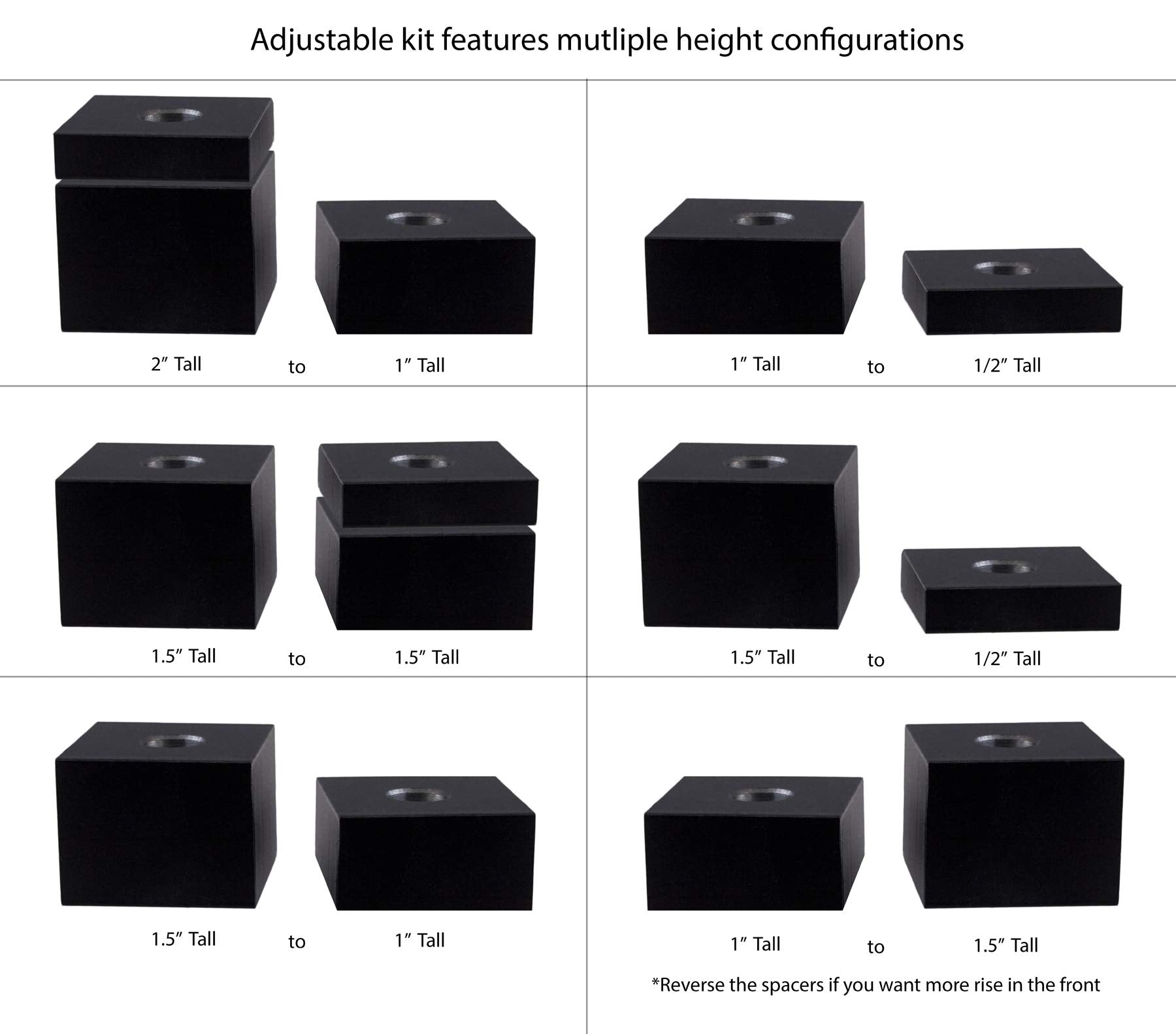 Ohio Diesel Parts Front Driver Seat Spacer Adjustable Lift Kit For Chevy Silverado/Gmc Sierra 1500, 2500, 3500 Trucks 2020+