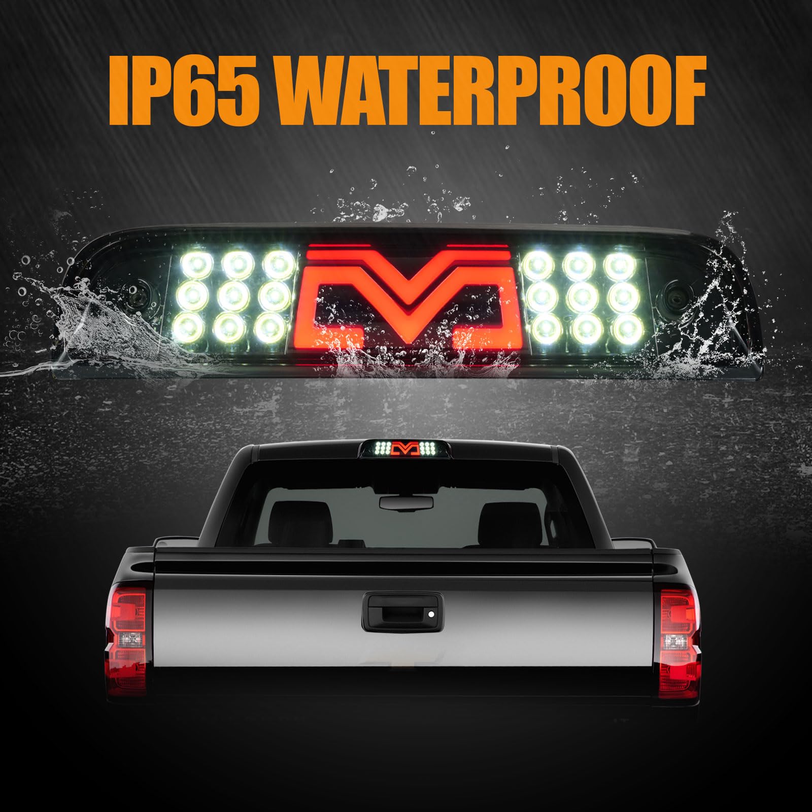 Third 3Rd Brake Light Led For 2014-2018 Chevy Silverado/Gmc Sierra 1500 2500Hd 3500Hd, High Mount Rear Brake Lights Assembly, Wa