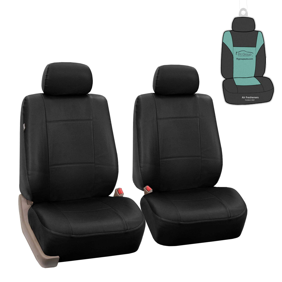 FH Group Automotive Classic PU Leather Pair Set Car Seat Covers, Airbag Compatible with GIF,t Easy to Install- Universal Fit for