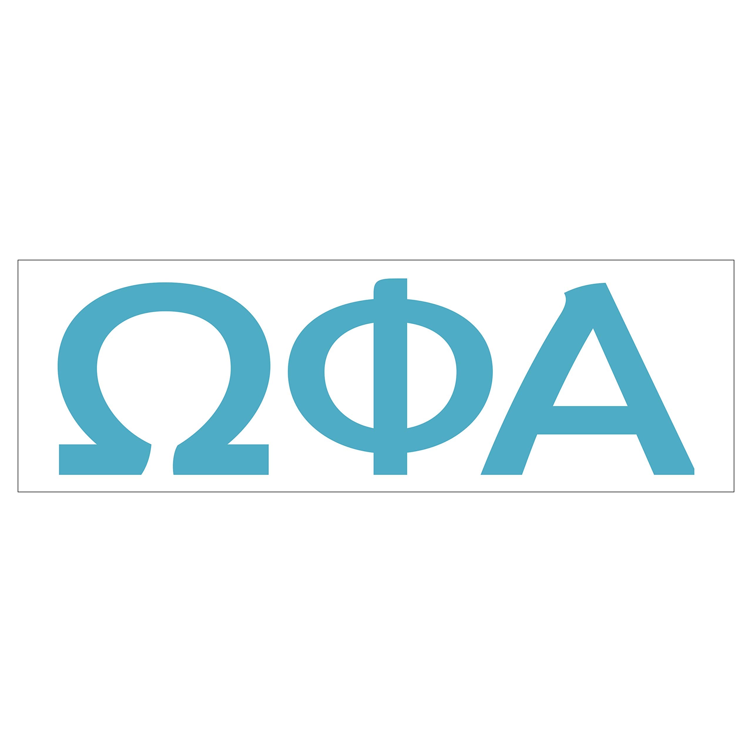 Pro-Graphx Omega Phi Alpha Greek Sorority Sticker Decal, 2.5 Inches Tall, Sky Blue