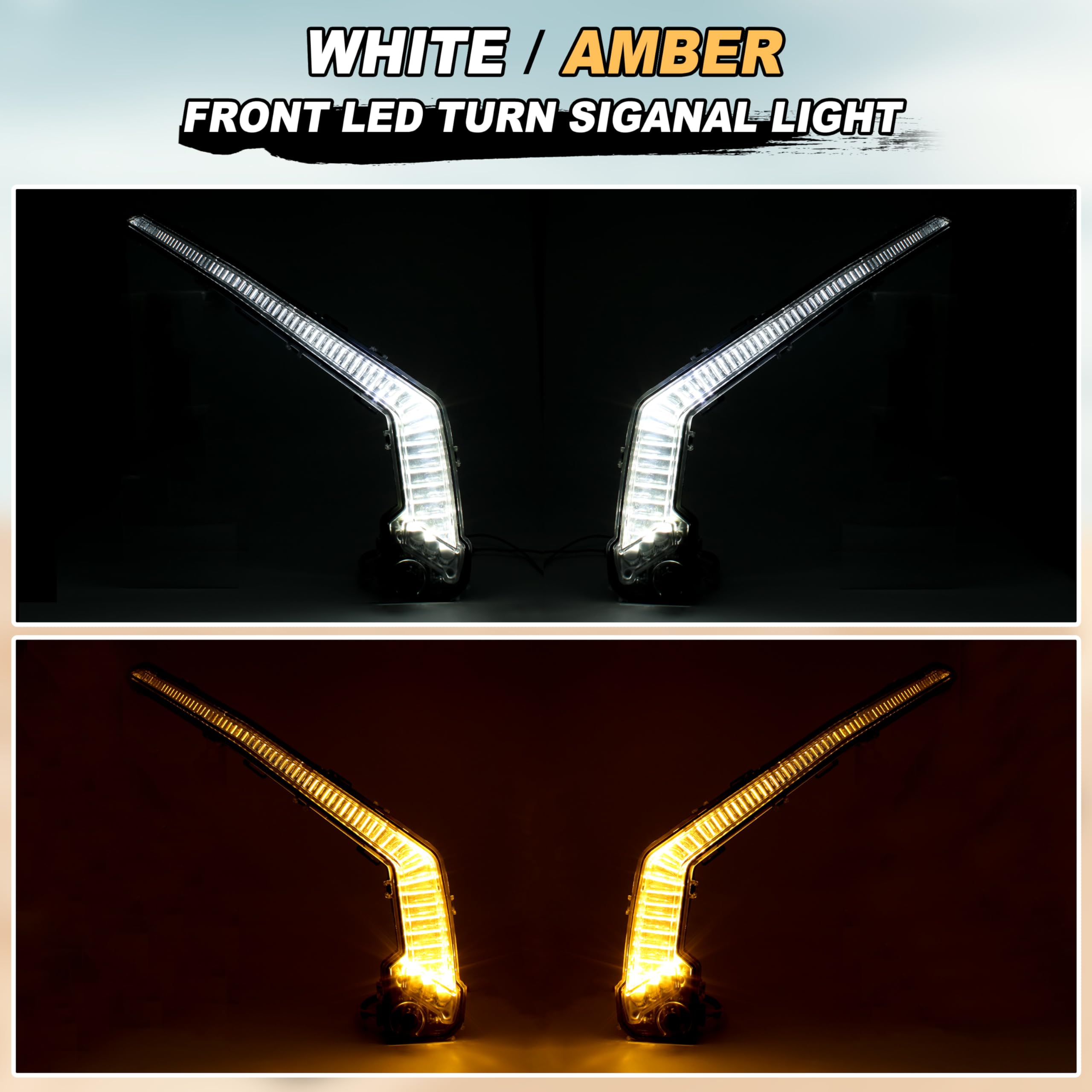 LDETXY Turn Signal Lights Front LED Fang Lights Signature Light Assembly for Can-Am Maverick X3 XDS XRS Max Turbo R Trail Sport