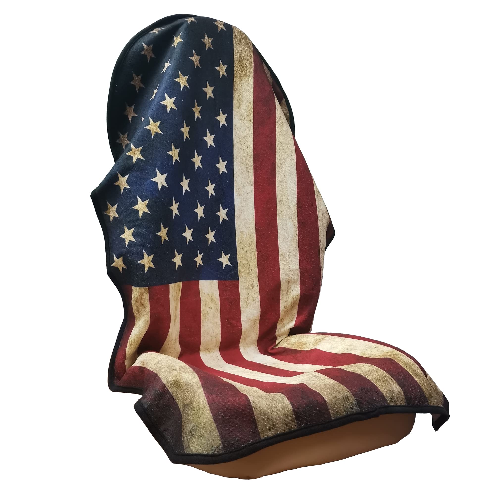 Loyagour Car Seat Cover Protector Front Seats,For Gym Workout,Running,Swimming,Beach And Hiking,Waterproof Sweat Towel Bucket Seat Covers For Trucks Suv Jeep (American Flag, 1Pcs)