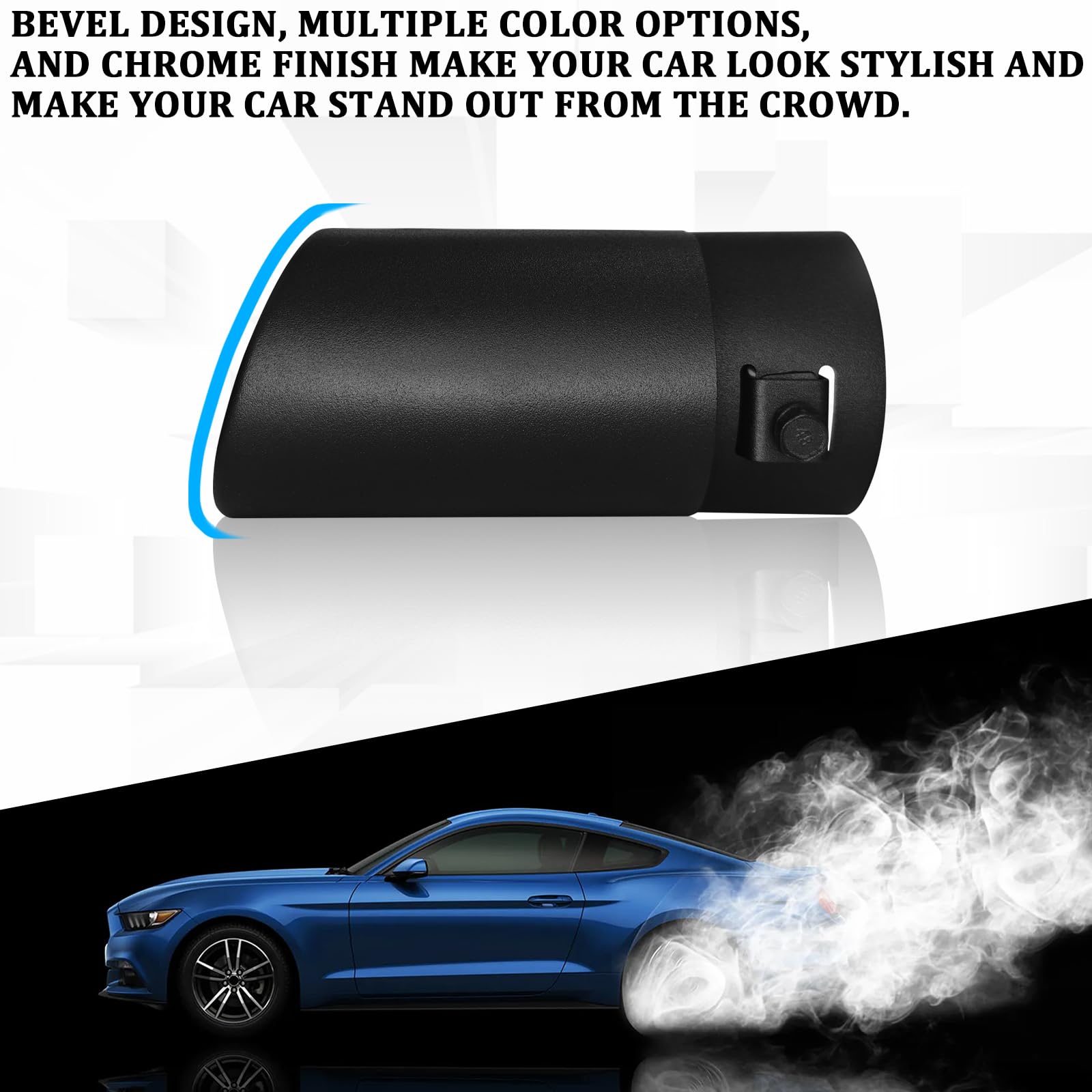 QKYS 2.5''-3.3'' Chrome Exhaust Tips Muffler Tips, Adjustable Straight Pipe Exhaust Kit Finish Exhaust Tailpipe, Universal Car E