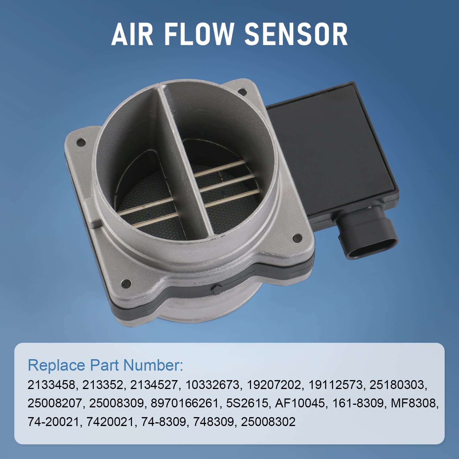 Radhlbniu Mass Air Flow Sensor, Maf Sensor Compatible With Chevy Astro, Blazer, Impala, S10, Lumina - Gmc Jimmy, Sonoma - Buick Regal, Century, Rendezvous, Replaces 25008302, 2133458