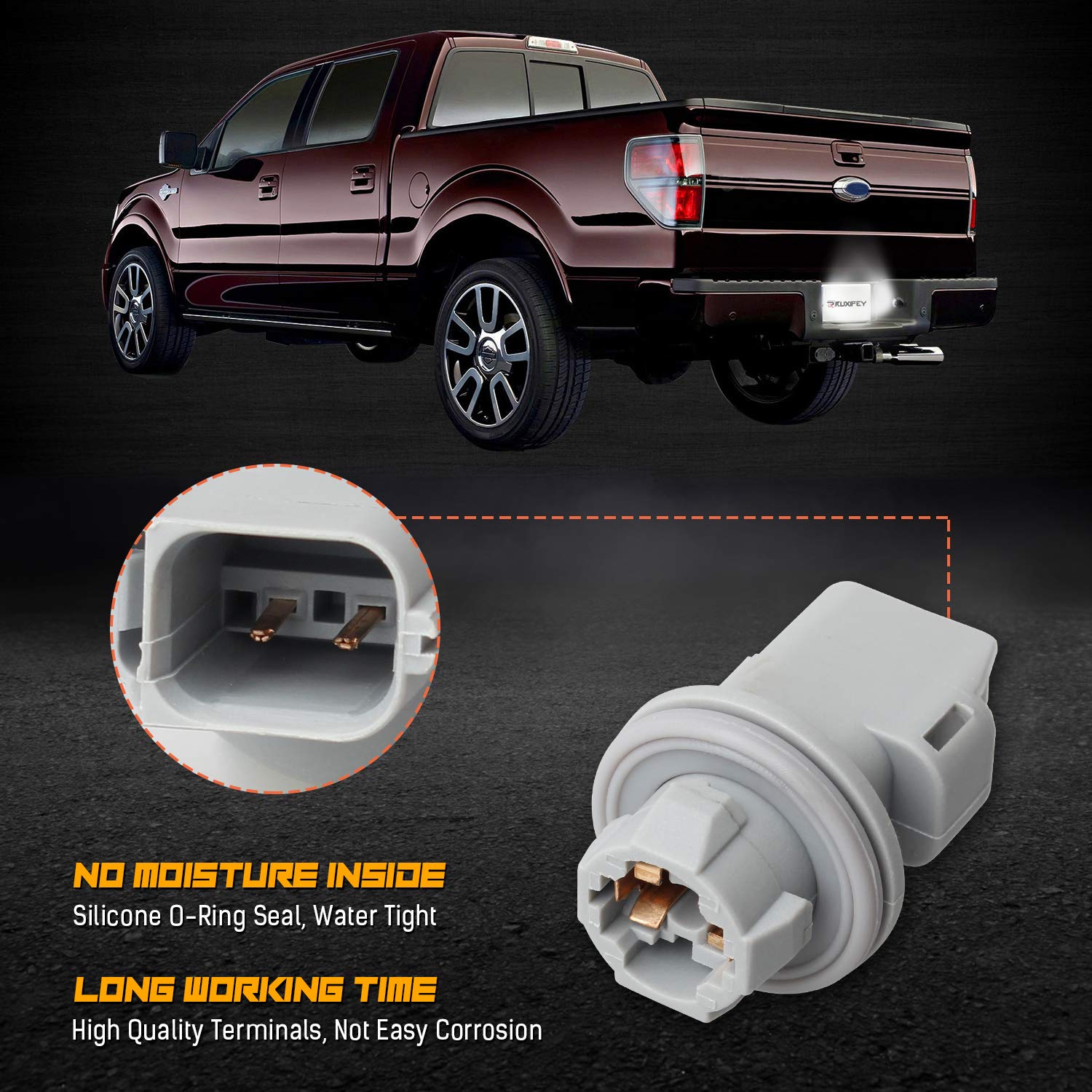 RUXIFEY LED License Plate Light Tag lights with Socket Compatible with Ford F150 F250 F350 F450 F550 Super Duty Ranger Explorer