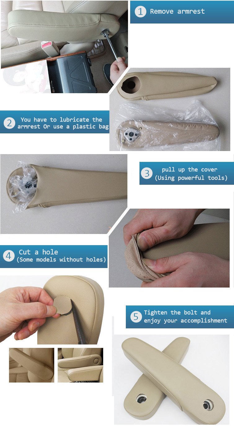 Dkiigame Odyssey Armrest Cover Replacement,Leather Seat Armrest Covers For 2005-2010 Honda Odyssey(Darker Gray)