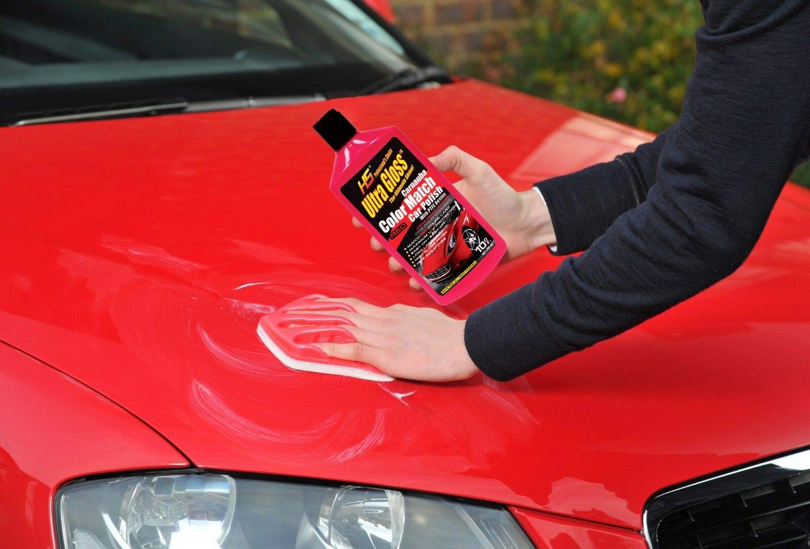 HS UltraGloss Car Polish - Carnauba, PTFE, 10 oz, Red, Model 29953, Professional Choice