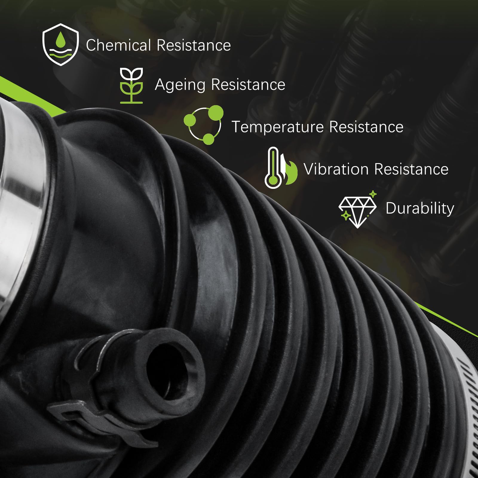 17228-RCA-A00 Engine Air Intake Hose Tube With Clamps for 2003-2007 Honda Accord,2004-2006 Acura TL 17228RCAA00