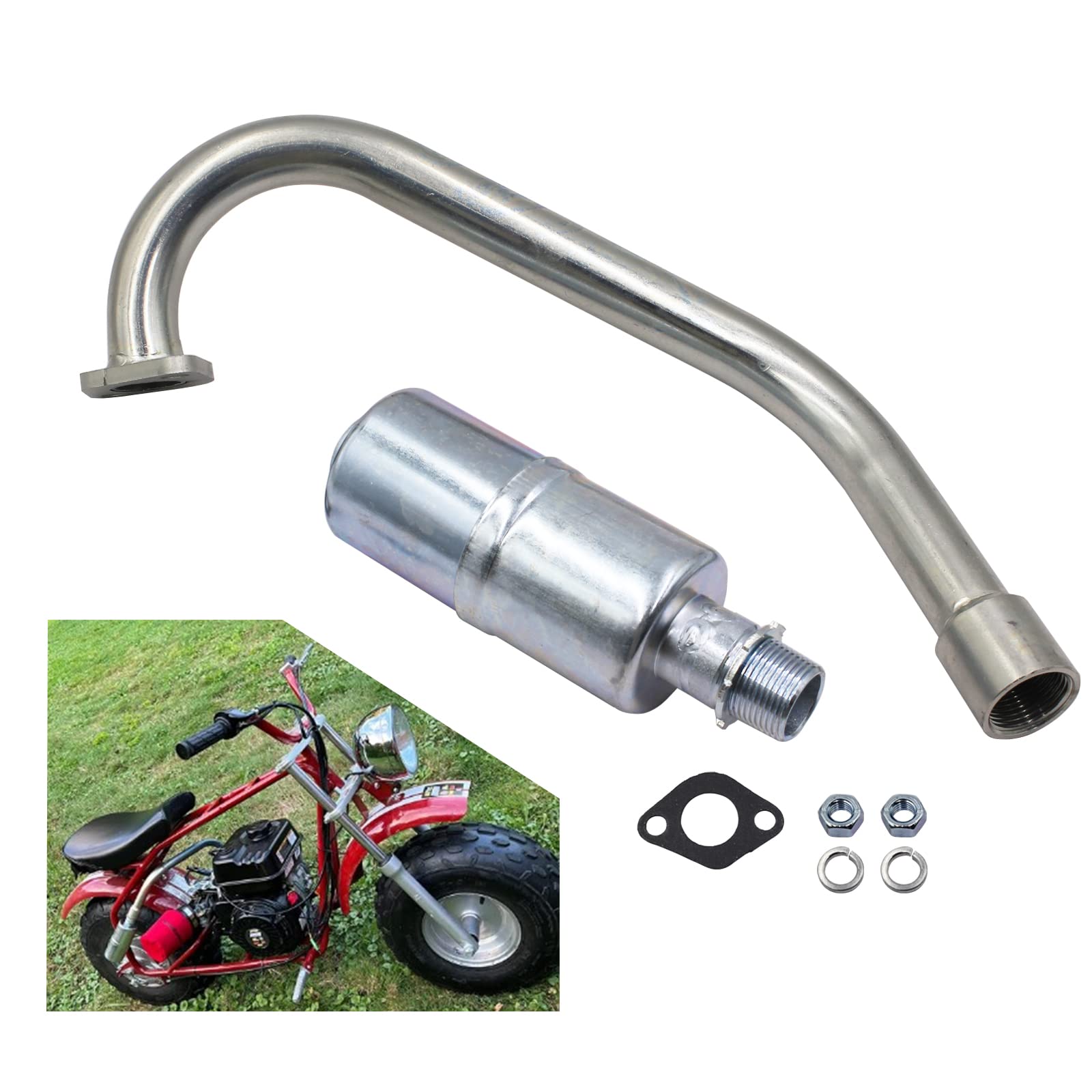 Lostar Exha-Ust Pipe With Muffler For Coleman Ct200U-Ex Camo 196Cc / 6.5Hp Gas Mini Bike