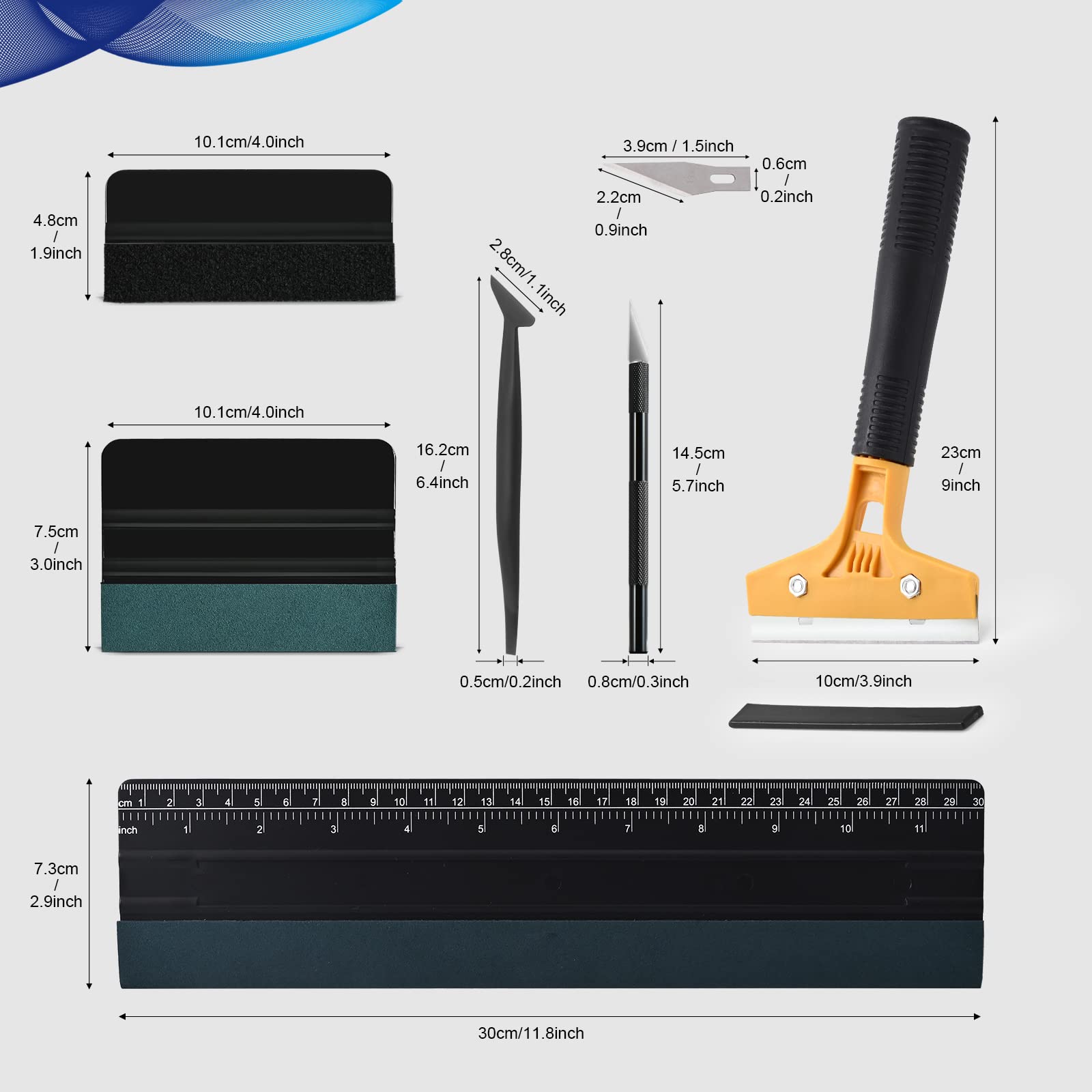 Newishtool Car Window Film Tinting Tools, Vinyl Wrap Kit, Auto Window Tint Tool Kit, Ppf Installation Kit, Wallpaper Smoothing T