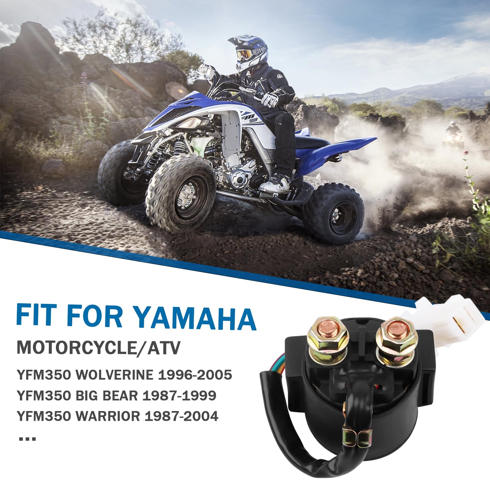 Starter Solenoid Relay For Yamaha Warrior 350 1987-2004 Big Bear 350 1987-1999 Wolverine 350 1996-2005 Yfm 350 1996-2005 For Honda Trx300 Fourtrax 300 1988-2000 Trx250 1984-1987 Sportrax 2003-2008