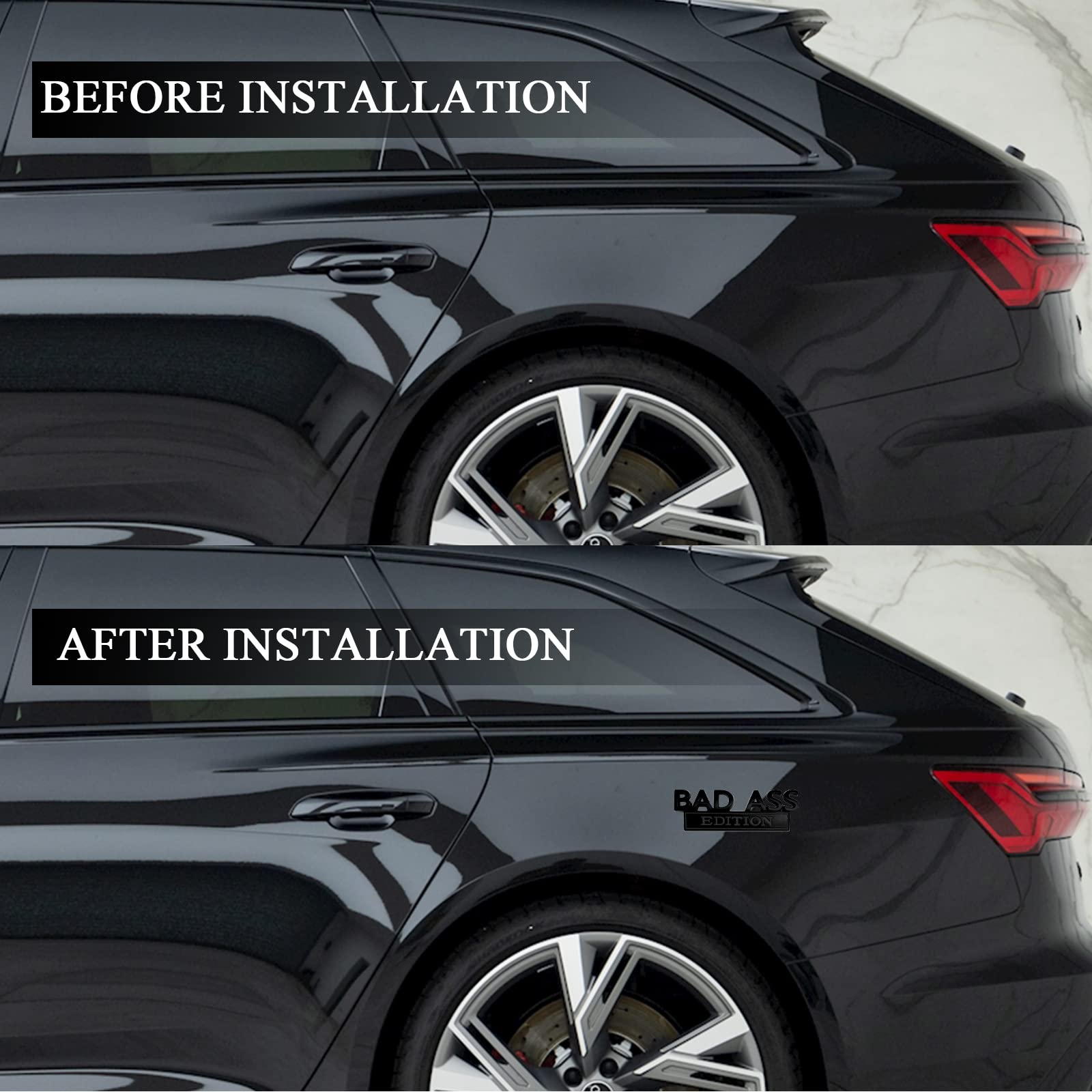 Bad Ass Edition Emblem For Car, Car Fender Bumper Hood Trunk Door 3D Badge Sticker Decal, Car Exterior Emblems Replacement Acces