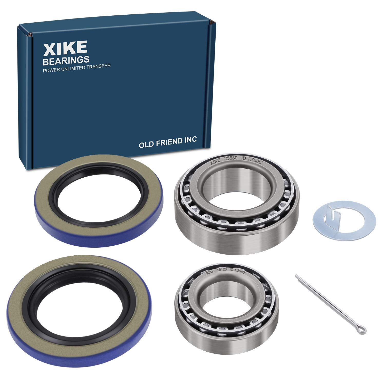 XiKe 1 Set Fits 5,200-6,000 lb Axles Trailer Wheel Hub Kit, Include 25580/20 & 15123/245 Bearings, 21333TB, 22333TB /10-10, 10-3