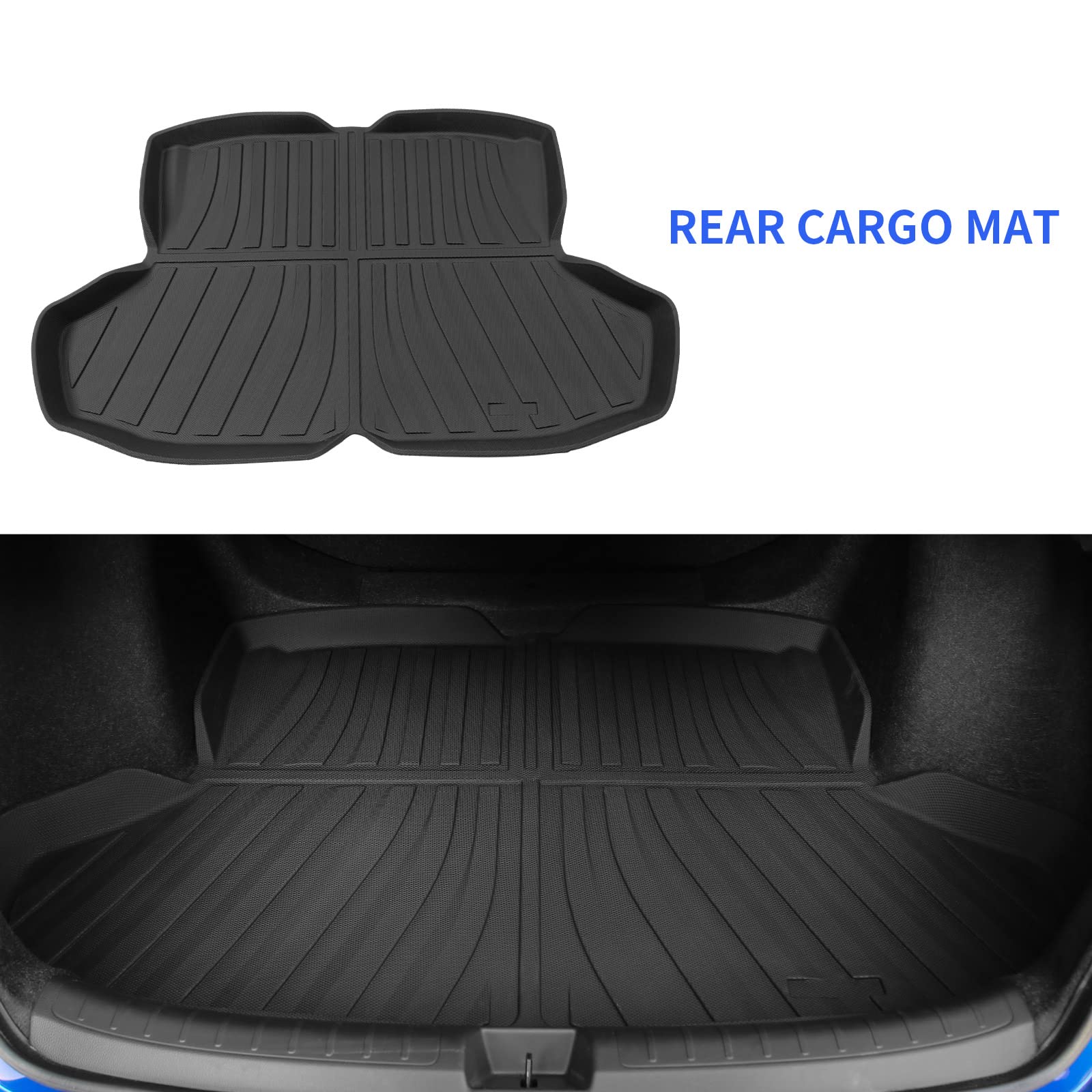 Powoq Floor Mat Compatible With 2022-2025 Honda Civic Sedan Trunk Mat Cargo Liner Tpe Trunk Liner Replacement For 2022-2024 2025
