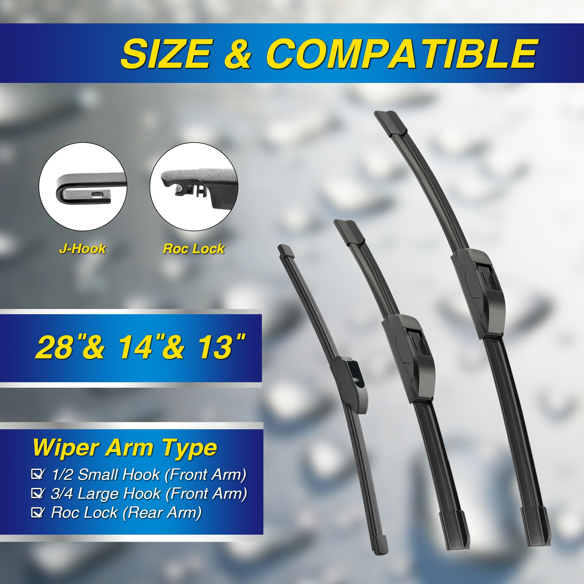 5 Plus Silicone Windshield Wipers Replacement For 2013-2017 Hyundai Elantra Gt 2015-2018 Kia Forte5 Wiper Blades(Set Of 3),Autom