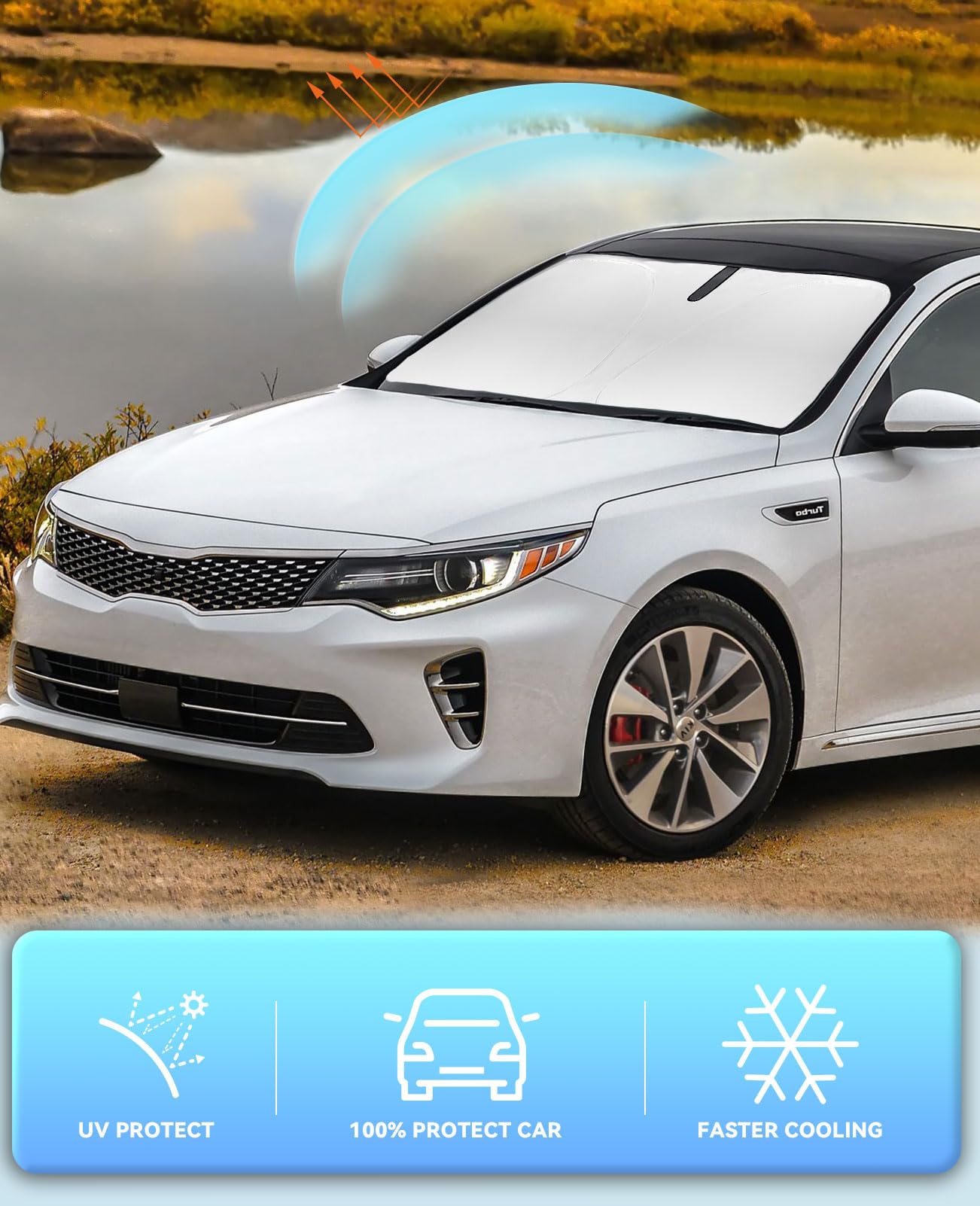 Sunshade Custom Fit For Optima Windshield Sun Shade For 2016-2020 Kia Optima Accessories Front Window Shield Protector Sun Visor