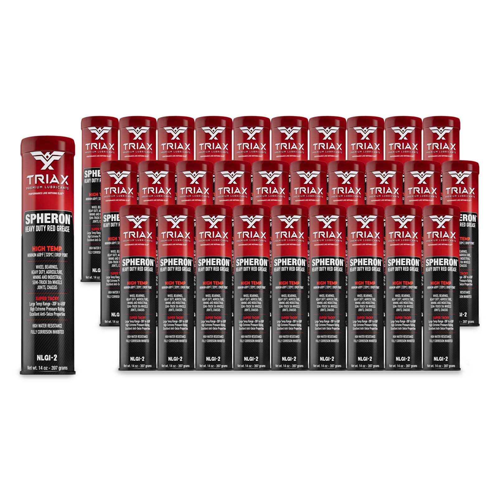 Triax Spheron Grease, Super Heavy Duty, Red, High Temp, Ultra Tacky, Extreme Pressure, Virtually Waterproof; For 5Th Wheel, Join