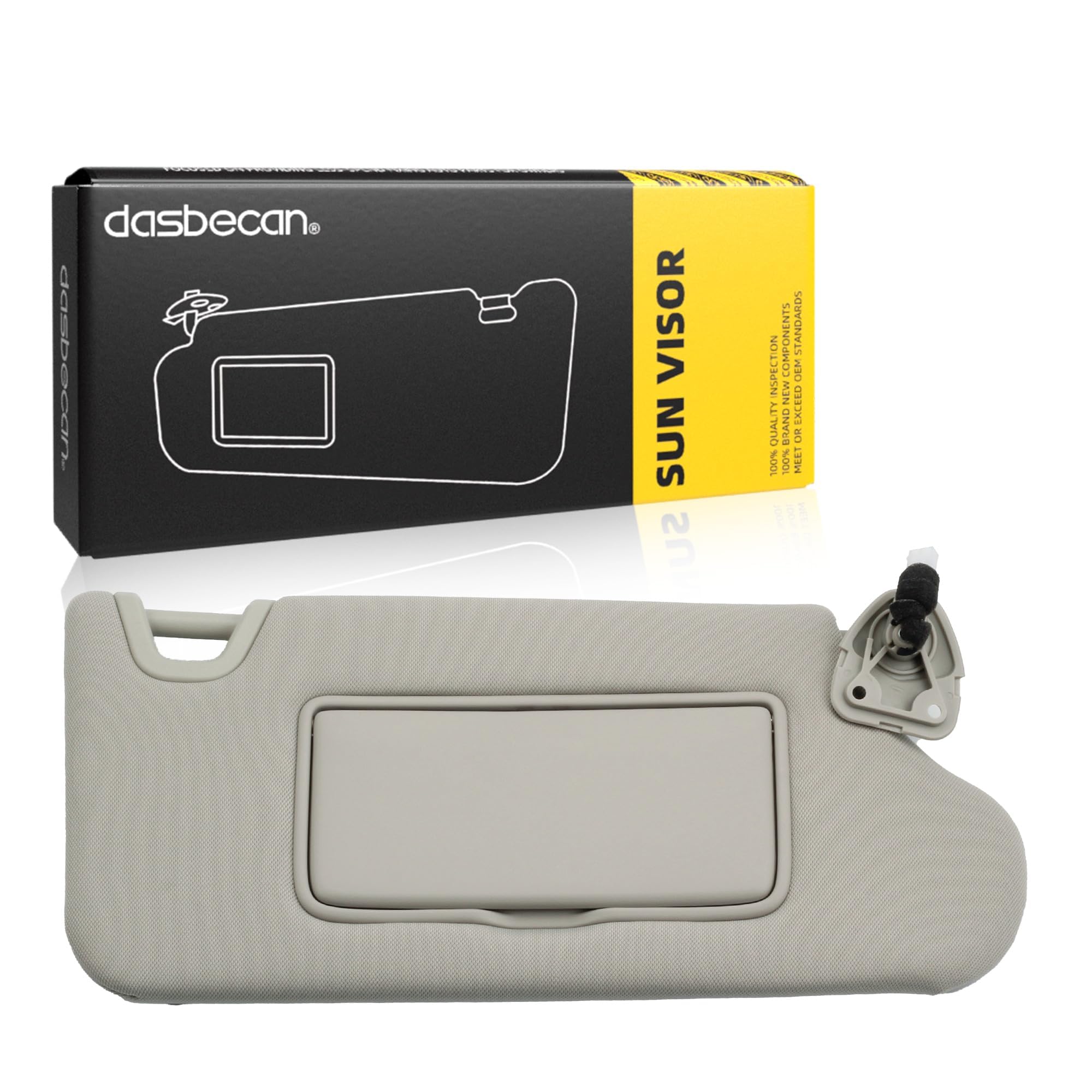 Dasbecan Gray Right Passenger Side Sun Visor Compatible With Nissan Altima 2013-2018 With Mirror And Vanity Light Without Sunroo