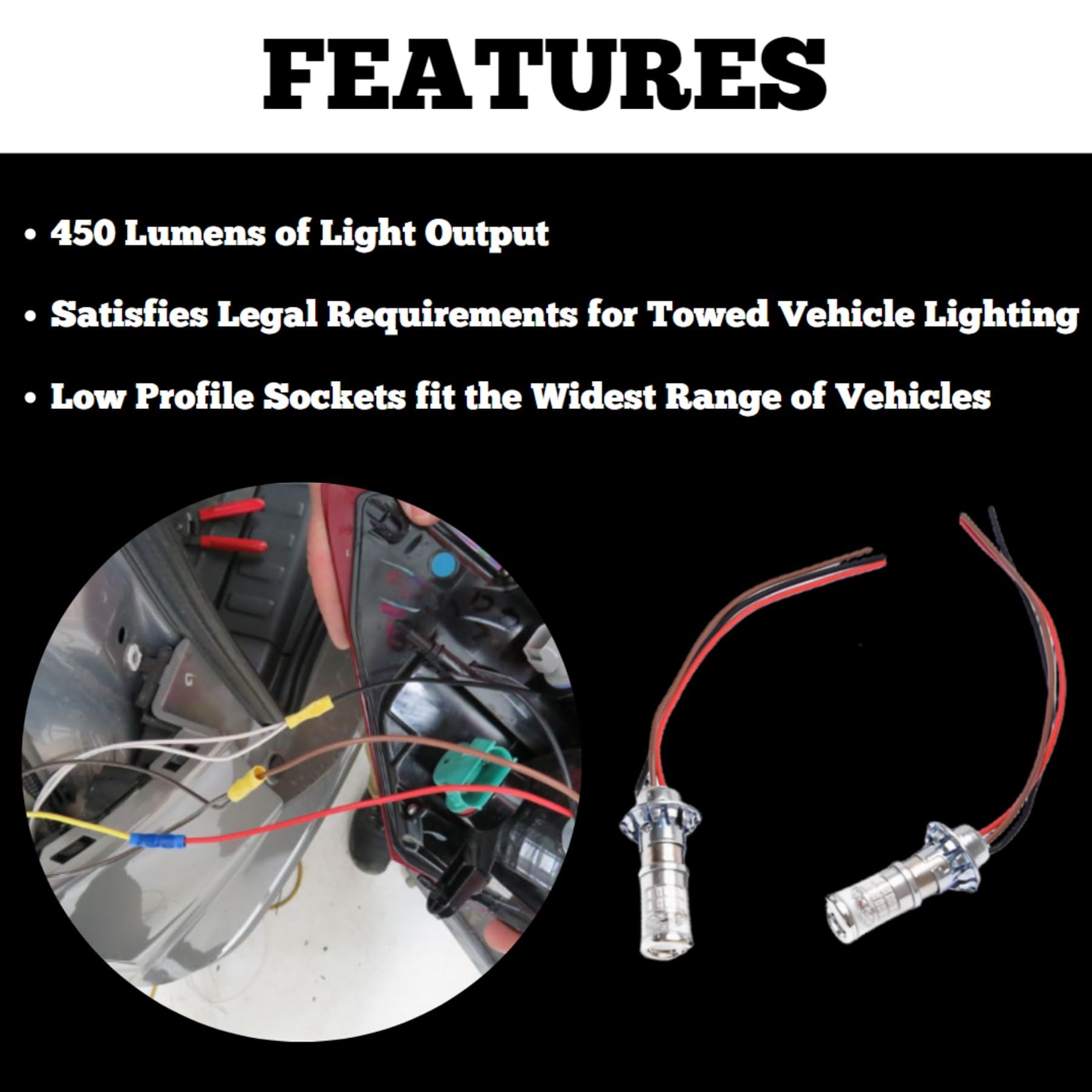 Roadmaster 152-Led Universal Taillight Wiring Kit With Led Bulbs | Enhanced Safety | Diodes Prevent Feedback Between Vehicles | Designed To Wire Nearly All Towed Vehicles | Comprehensive Kit