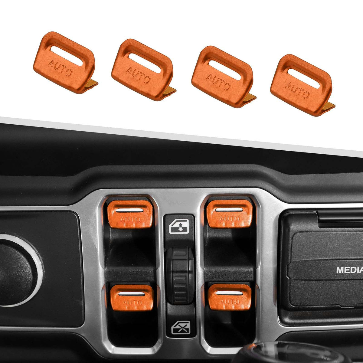 Jimen for JL/JT Window Button Cover, 4 Pack Window Switch Cover Trim Interior Accessories Compatible with Jeep Wrangler JL and G