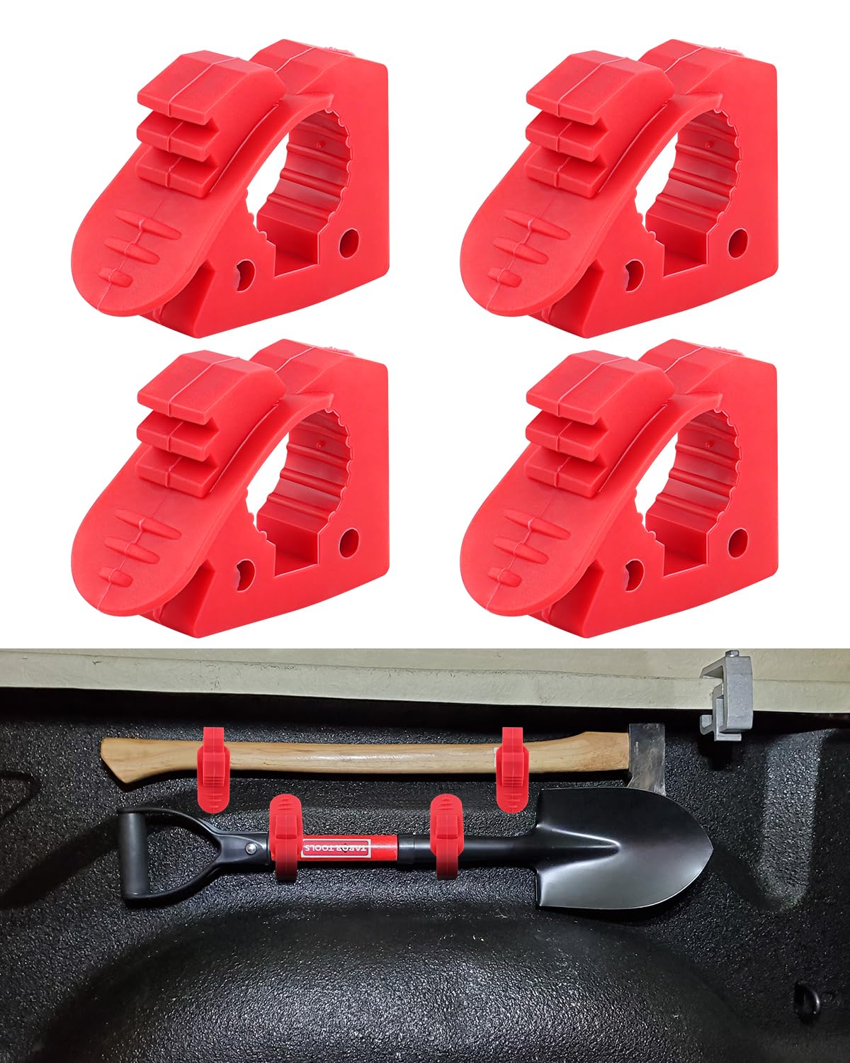 ADTOPI Overlanding Shovel Holder Quick-Release Clamp Mount for 1-1/7'' to 1-3/7'' Diameter Tools and Equipment for Home, Off-roa