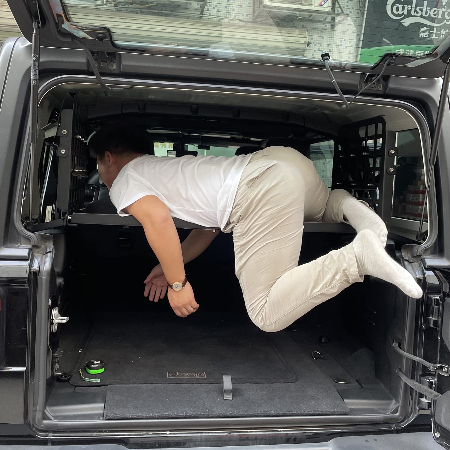 High Flying For Jeep Wrangler (Jl) 4Dr 18-24 Modular Storage Panel System Trunk Shelf Interior Luggage Storage Carrier Trunk Organizer, Not Fit Soft Top (Side Panles+Trunk Shelf)