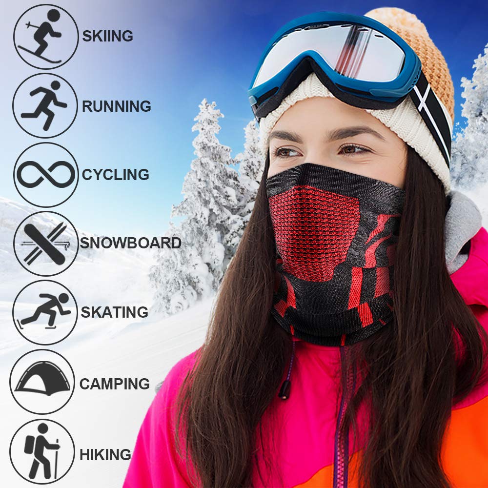 Wtactful Winter Neck Gaiter Neck Warmer Women Half Face Ski Mask Cover Shield For Cold Weather Windproof Tube Bandana Balaclava