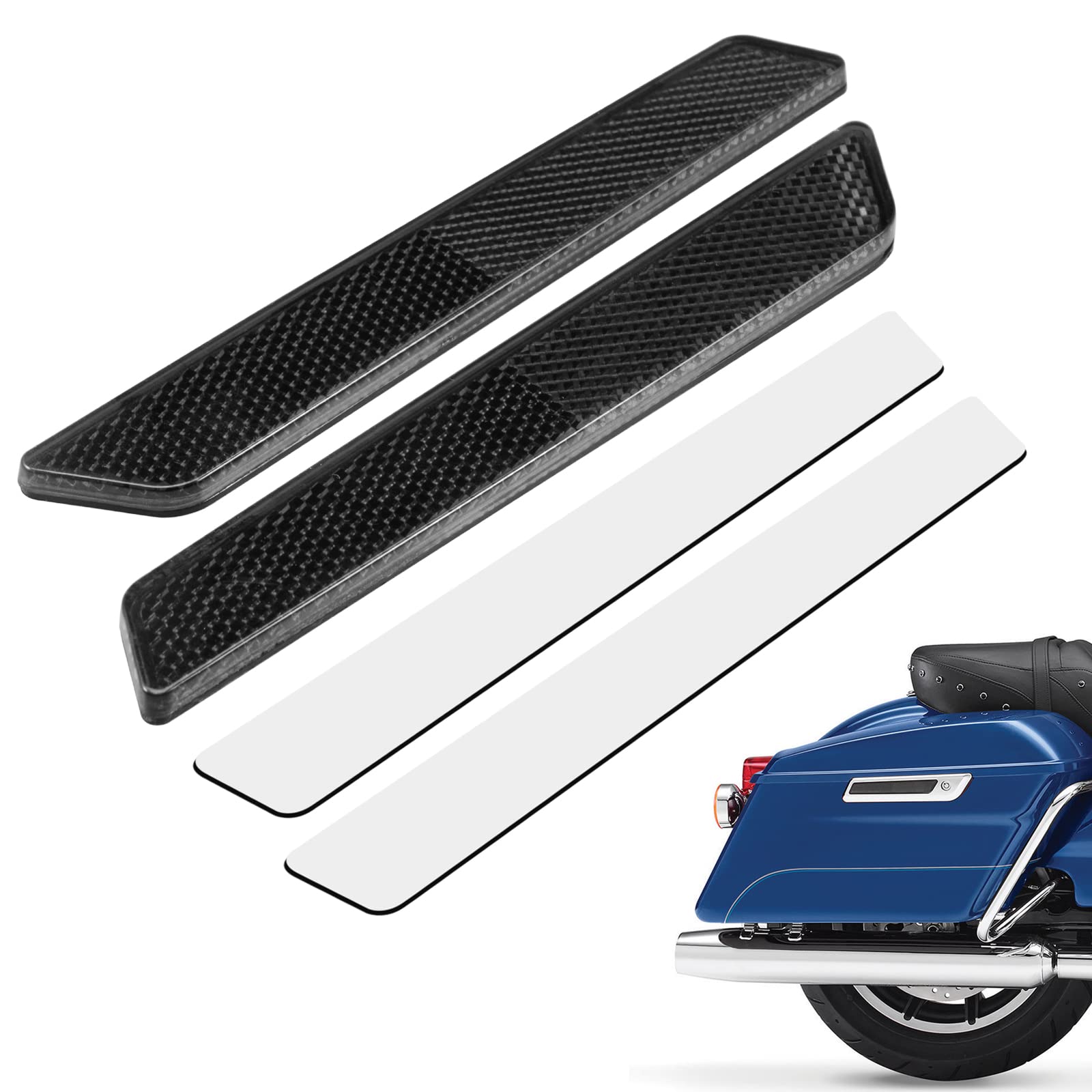 Amazicha Black Reflectors Compatible For Harley Street Glide Electra Glide Road Glide Road King Latch Covers Saddlebags Side Vis