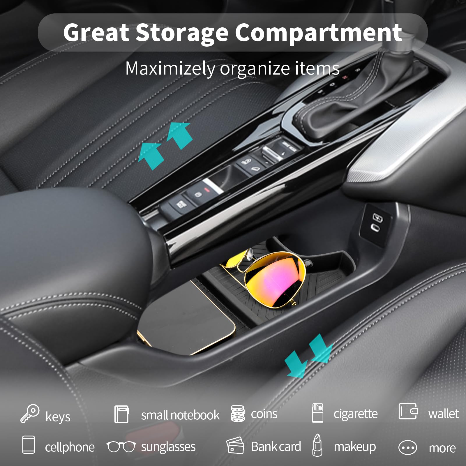 Cdefg 2023 2024 2025 Hr-V Center Console Organizer Tray For 2023-2025 Honda Hr-V Lower Console Tray Storage Box Floor Tray Sungl