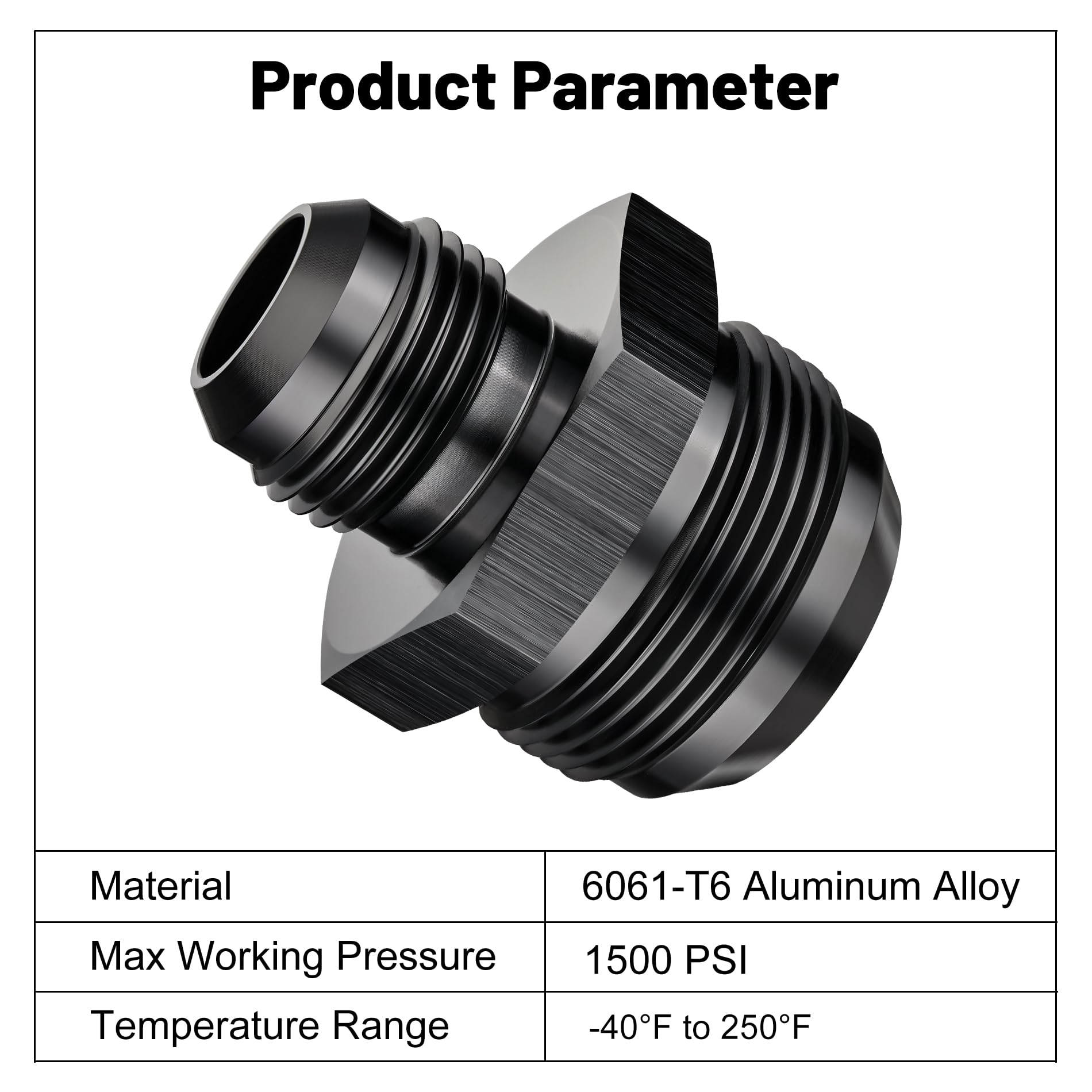 EVIL ENERGY 20AN Male to AN12 Male Flare Reducer Coupler Union Straight Adapter Fitting Black