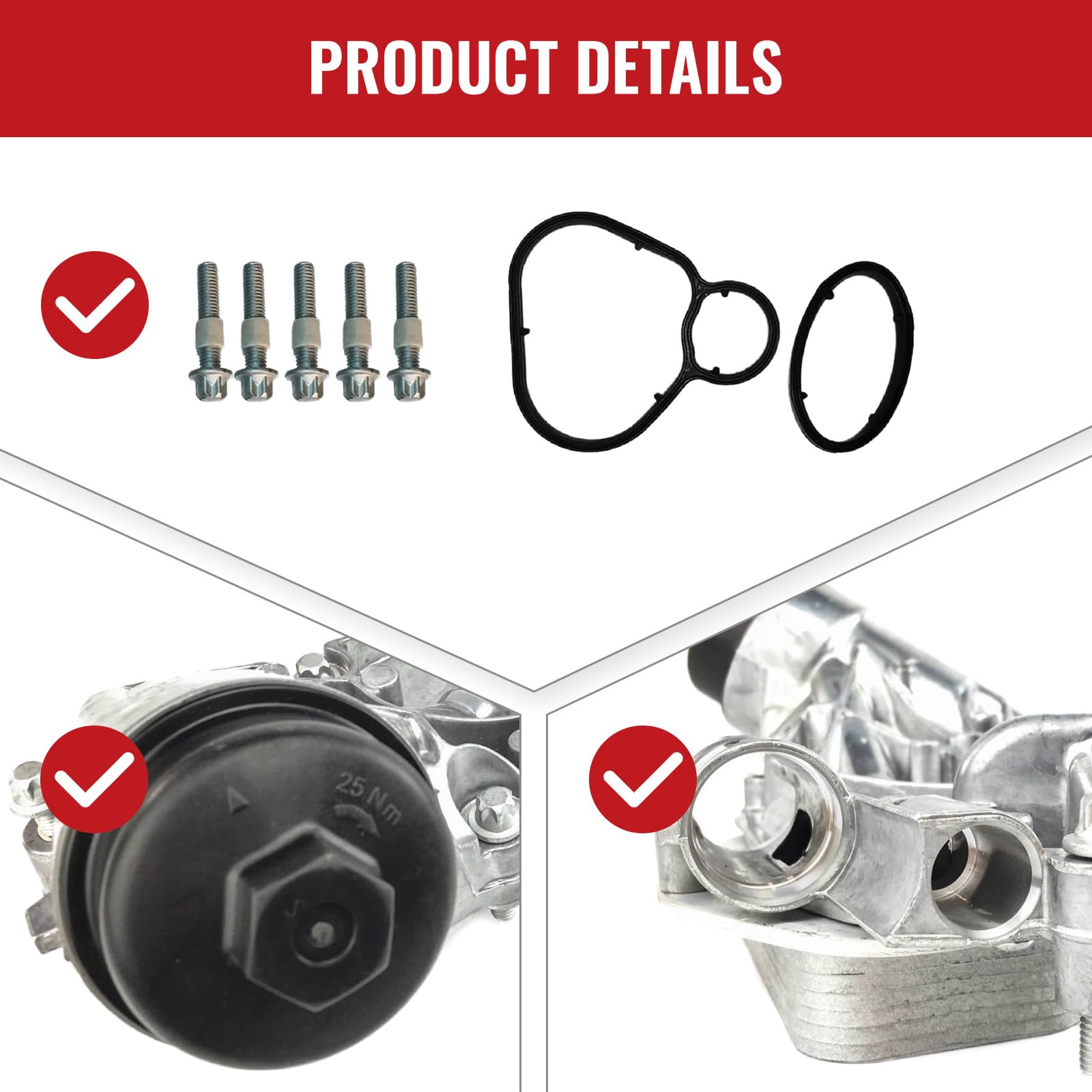 TOPAZ 93186324 Engine Oil Cooler Assembly with Oil Filter Compatible with GM Chevrolet Cruze Aveo Aveo5 Sonic, Replacement For Pontiac G3, Replacement For Saturn Astra 1.6L 1.8L 55353323