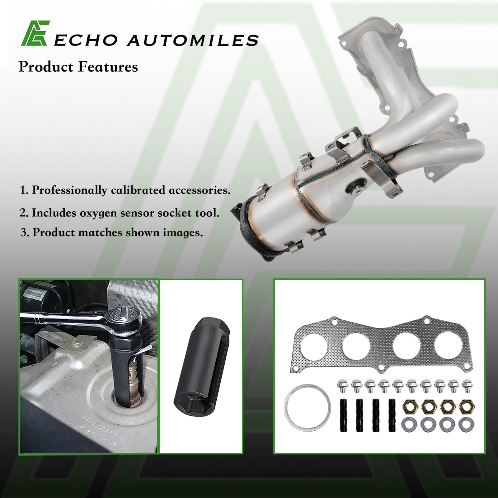 ECHO AUTOMILES Catalytic Converter Compatible with 2007-2009 Toyota Camry, 2006-2008 Solara L4 2.4L Catalytic Convertor EPA Comp
