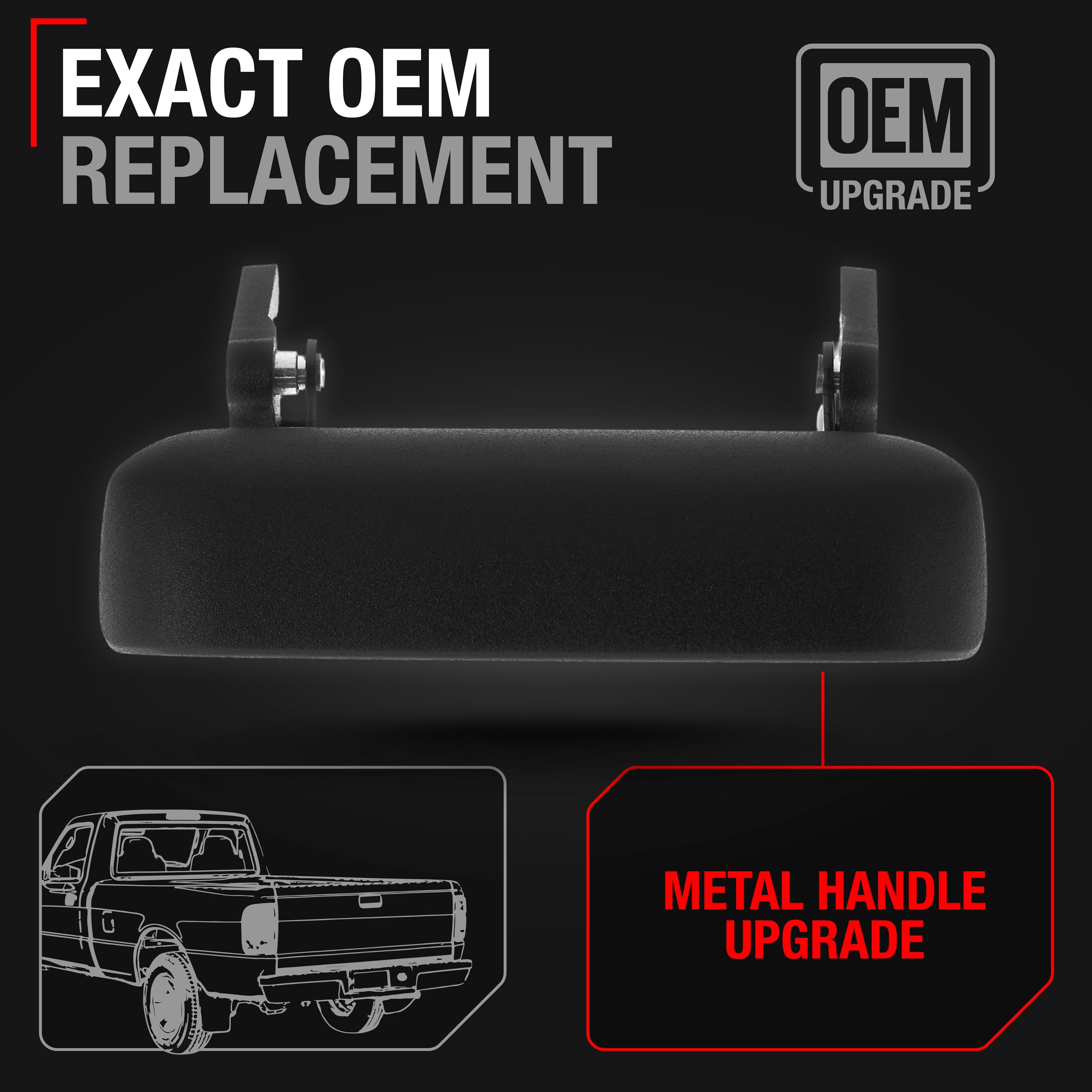 TRUBUILT1 AUTOMOTIVE Exterior Tailgate Door Handle for 1998-2011 Ford Ranger - Smooth Metal OEM Style Finish - OEM Part # XL5Z-9