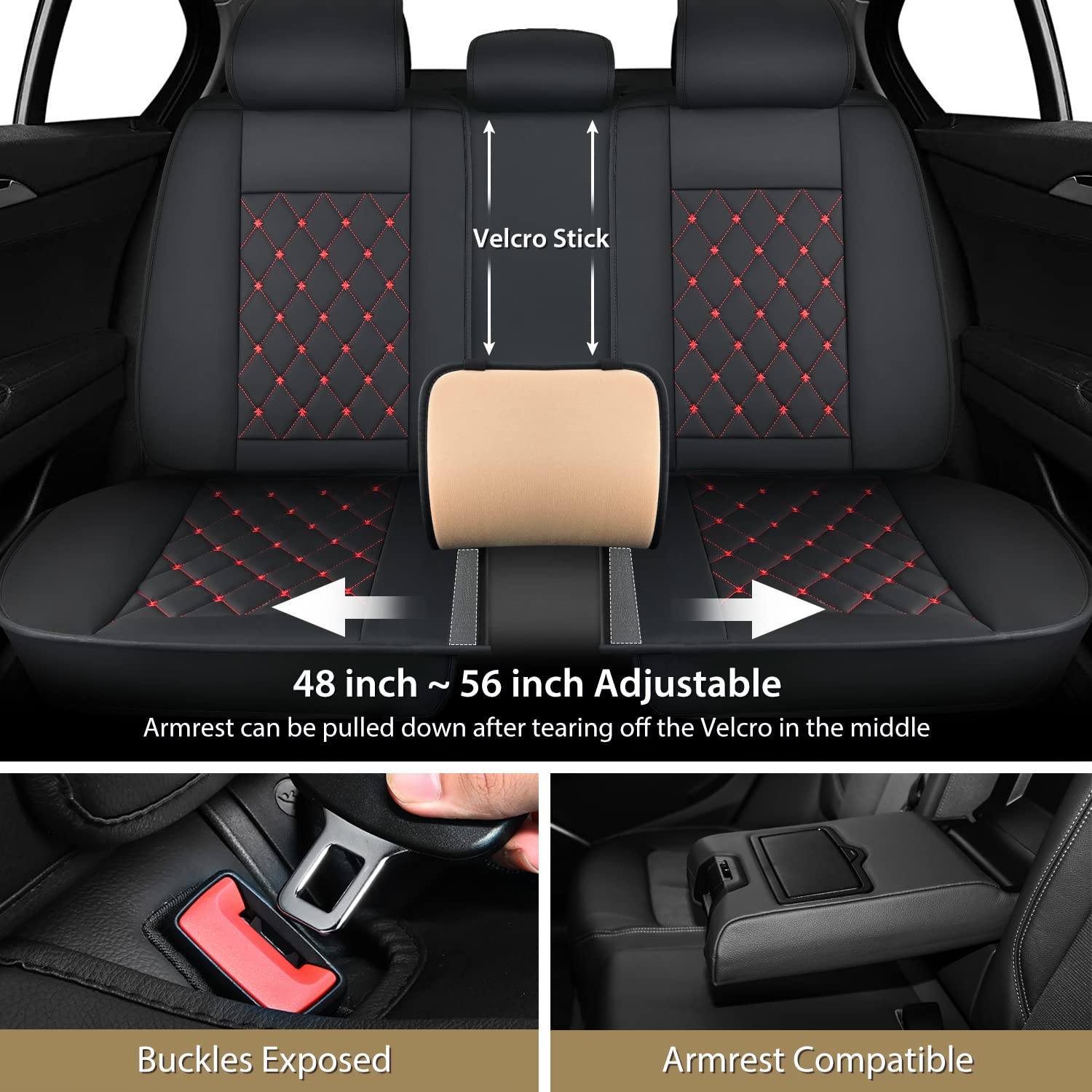 Nilight 5 Car Seat Covers Waterproof Faux Leather Cushions Anti-Slip Universal Fit For 5 Passenger Cars Hyundai Kia Civic Coroll