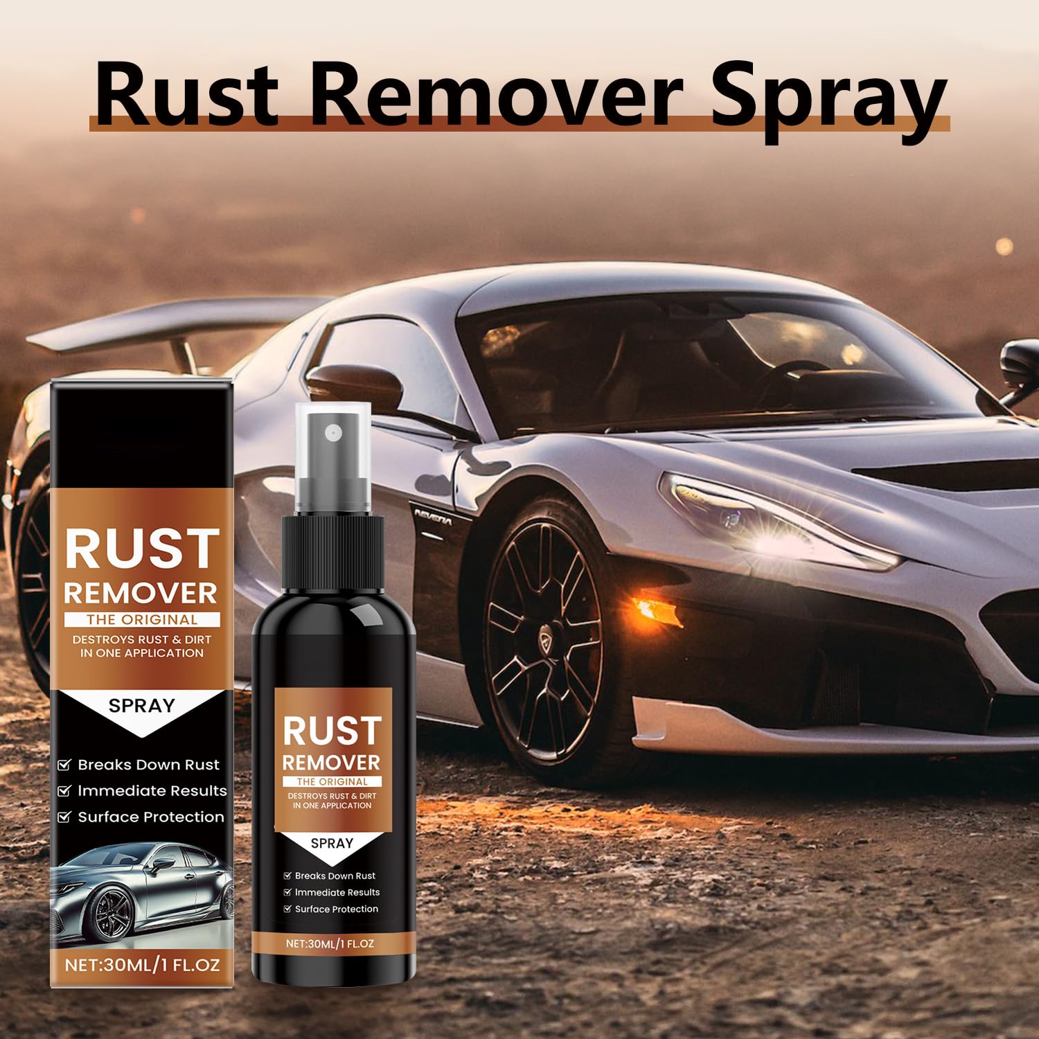 KEBEGE Nexa Rust Remover Spray, 2025 Upgrade Rust Remover for Metal, Multipurpose Rust Stain Remover,for Heavy Duty Rust Dissolv