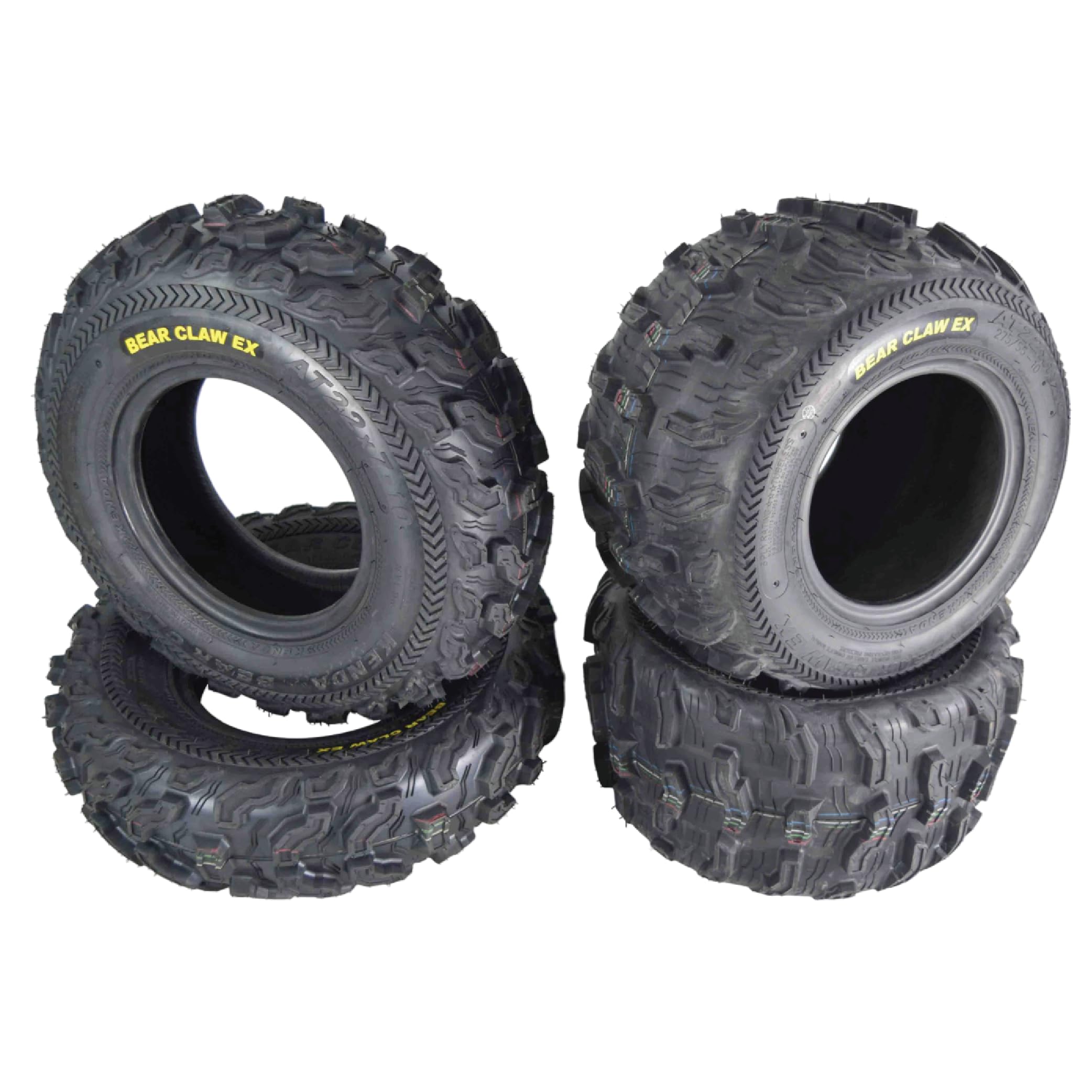 Kenda Bearclaw Ex K573-22X7-10 Front & 22X11-10 Rear Tires For All Terrain (Atv), Utv, And Side By Side (Sxs) Vehicles - 6-Ply -